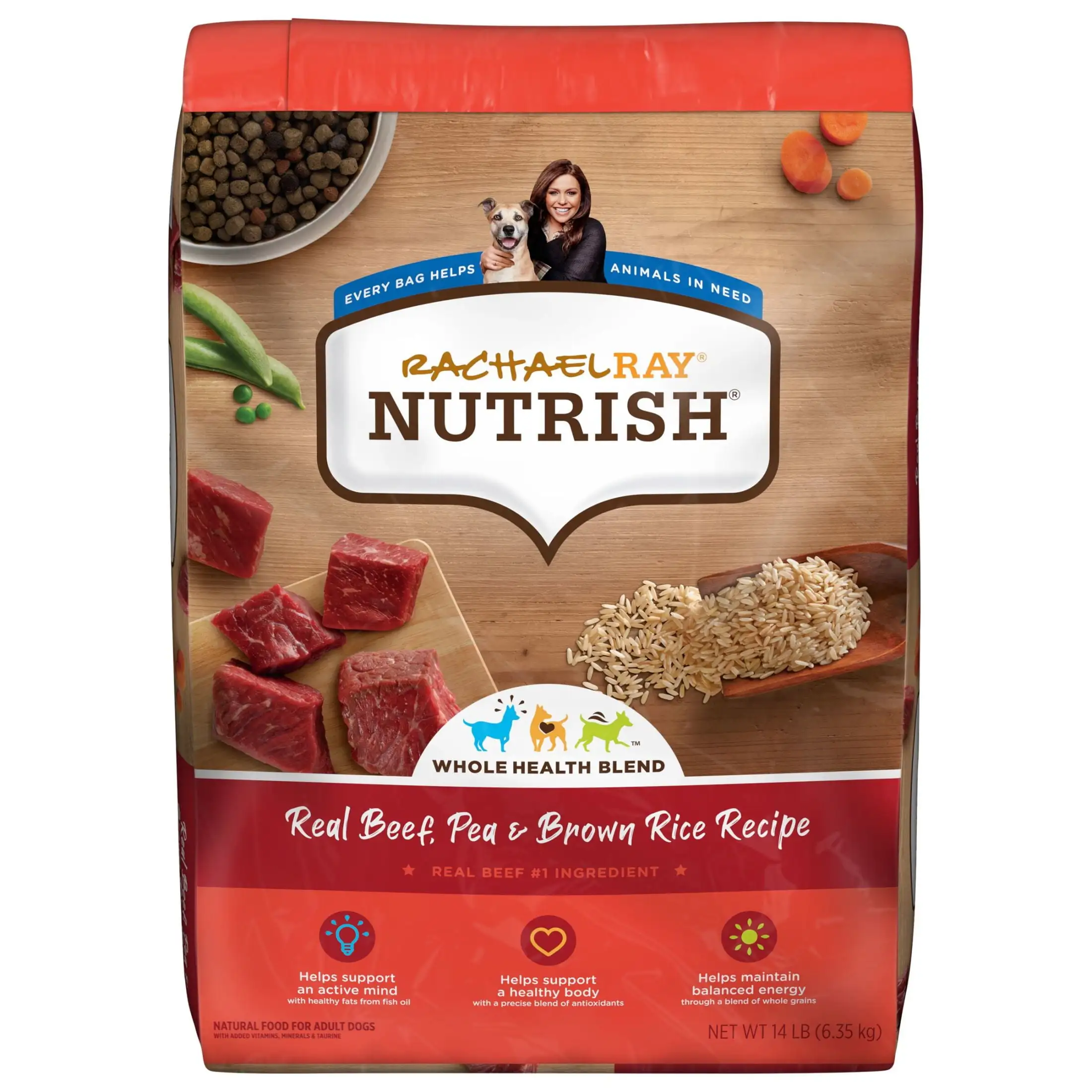 Rachael Ray Nutrish Real Beef. Pea & Brown Rice Recipe Dry Dog Food. 14 lb. Bag