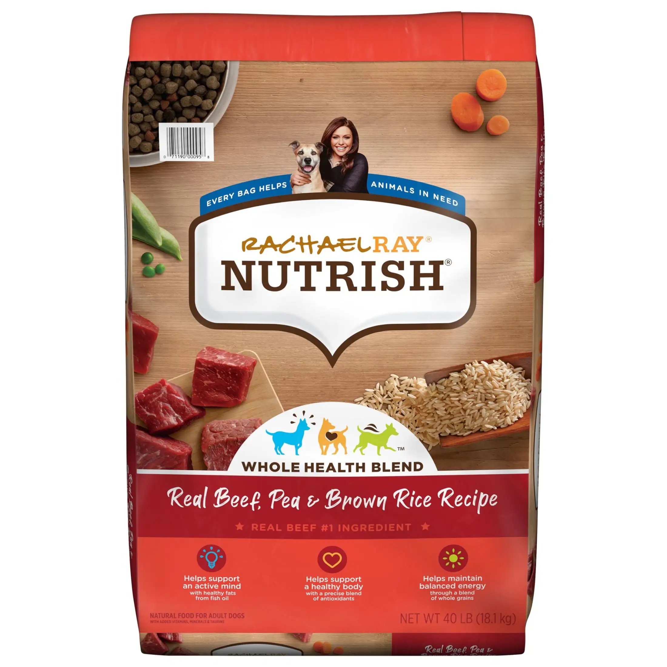 Rachael Ray Nutrish Real Beef. Pea & Brown Rice Recipe Dry Dog Food. 40 lb. Bag