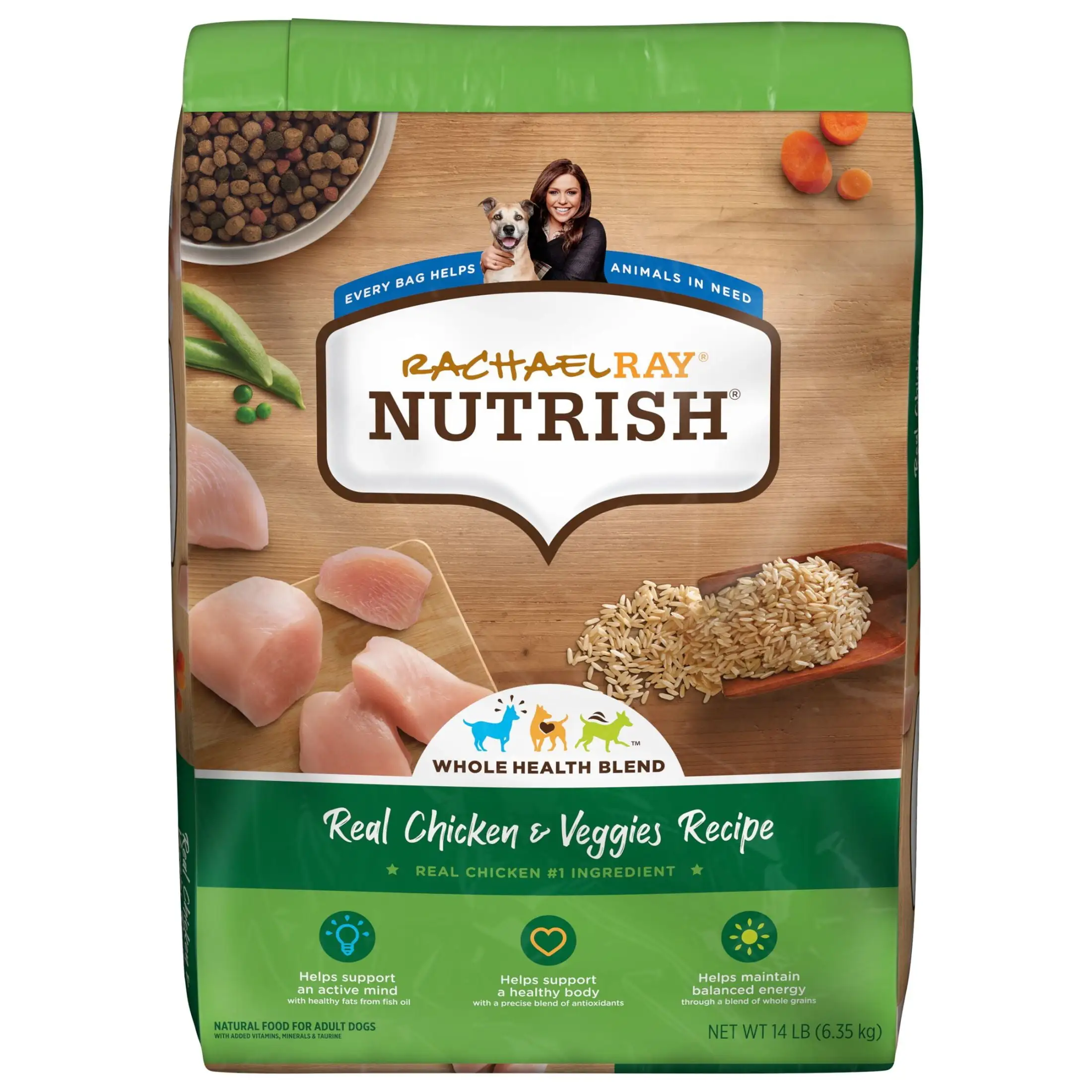 Rachael Ray Nutrish Real Chicken & Veggies Recipe Dry Dog Food. 14 lb. Bag