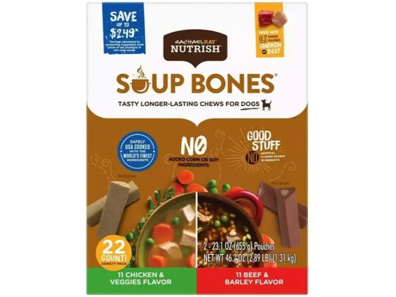 Rachael Ray Nutrish Soup Bones Long Lasting Dog Chews Variety Pack. 22 Count (Pack of 1)