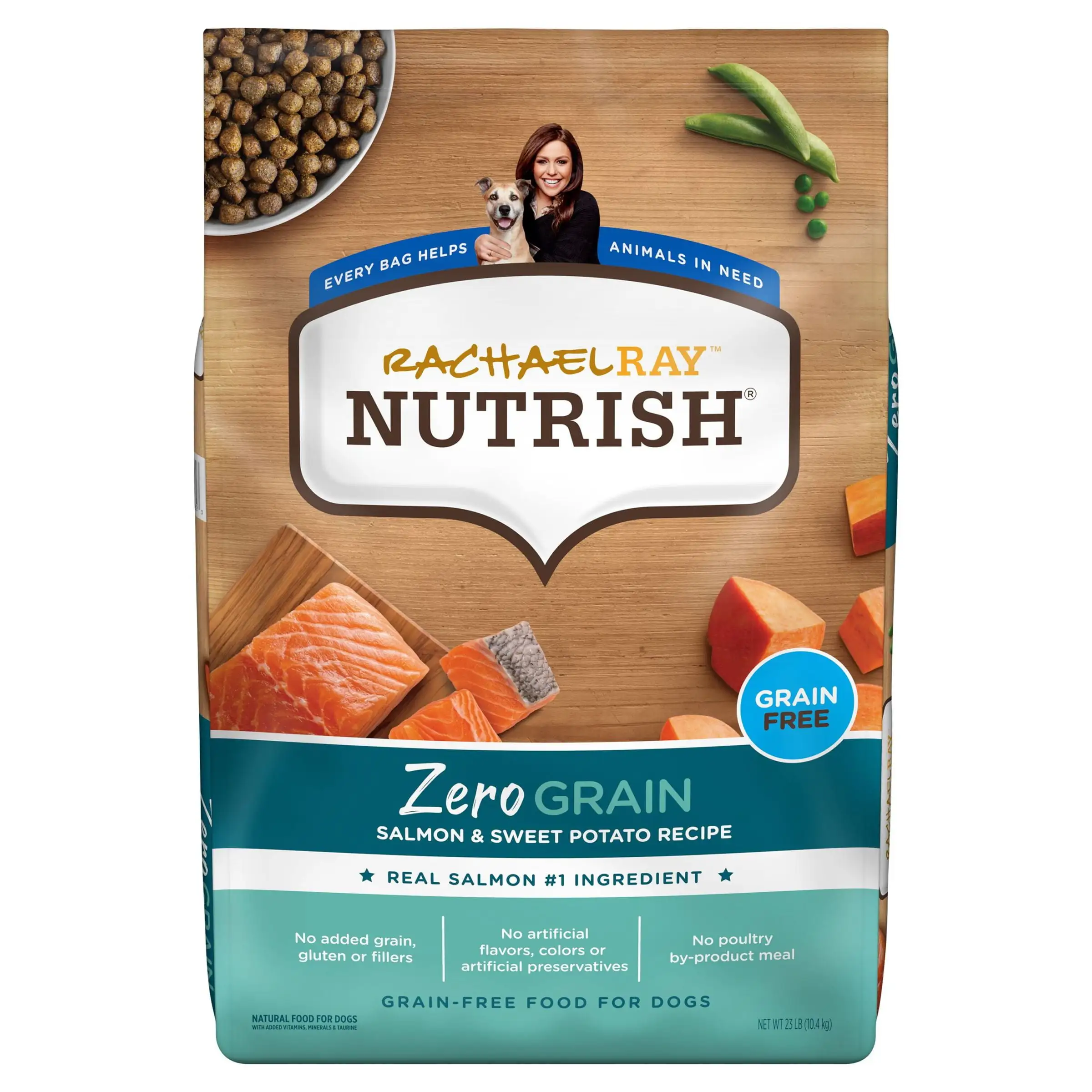 Rachael Ray Nutrish Zero Grain Salmon & Sweet Potato Recipe. Dry Dog Food. 23 lb Bag (Packaging May Vary)