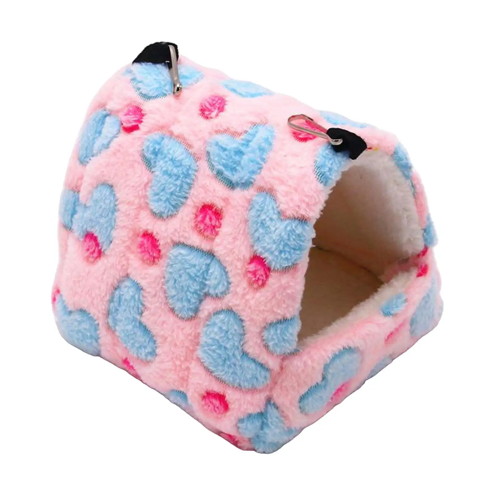 Rat Hamster Warm Cusion Winter Hut Hanging Hammock Cute Toy Nest for Mini Small Animal Mice.Sugar Glider.Chinchilla.Dwraf Hamster Pink Red 14x12cm