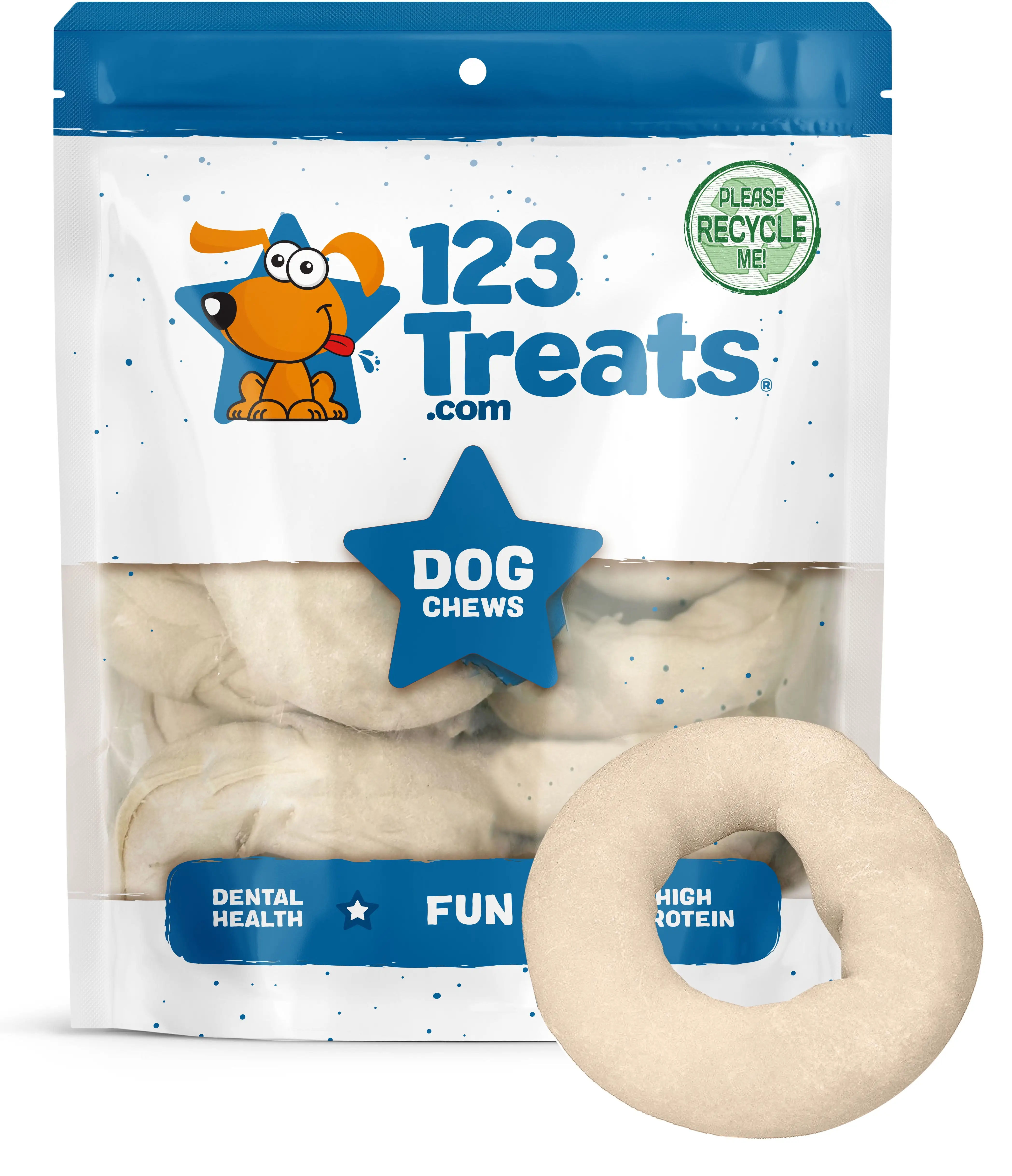 Rawhide Donuts Chews for Dogs (10 Count) Circle Size 3.5 inches Beef hide Donut chew for Pets