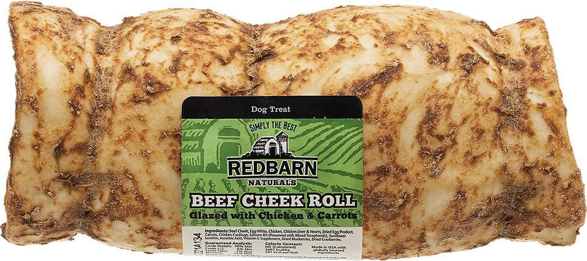 Redbarn All-Natural Glazed Beef Cheek Roll Dog Chew. Large 9-11. 1 Count