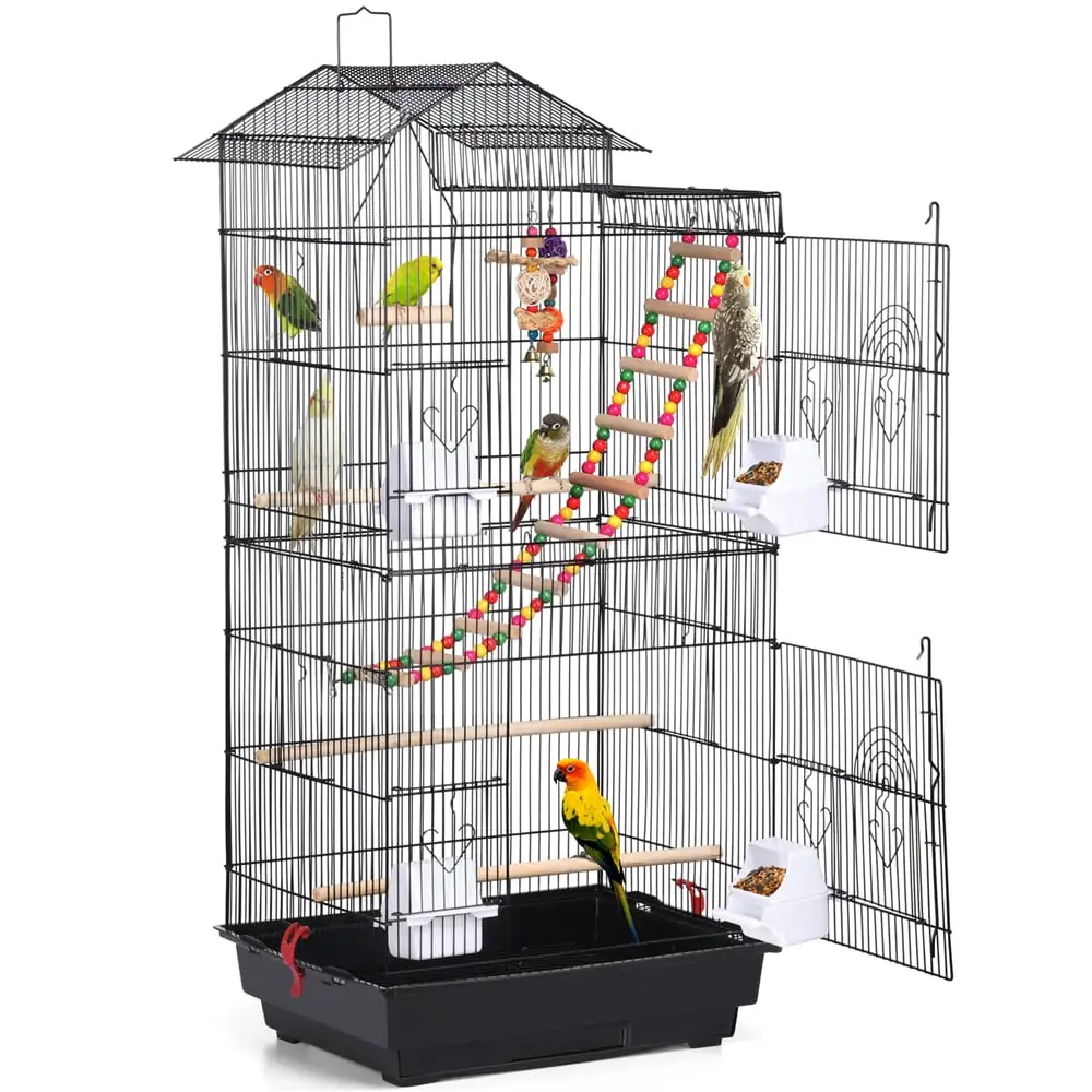 Renwick 39 Metal Parrot Cage Bird Cage for Small Birds. Black