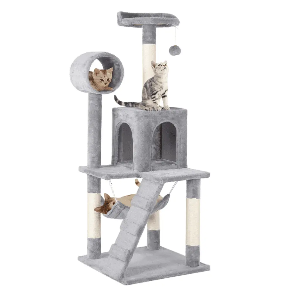 Renwick 51'' Multilevel Cat Tree with Condo. Light Gray