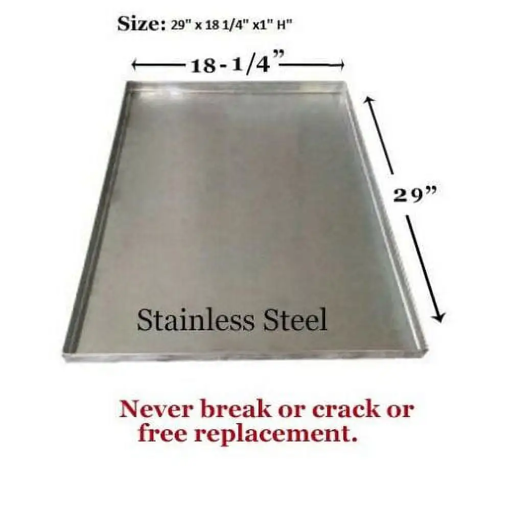 Replacement Tray for Dog Crate Pan 29 Crate Pan Stainless Steel Dog Pan Tray - Midwest Folding 1330TD.1530. 1530DD. 430. 430DD (icrate&Select&ACE)(30x19) - SS - 29 x 18 1/4 x1 H