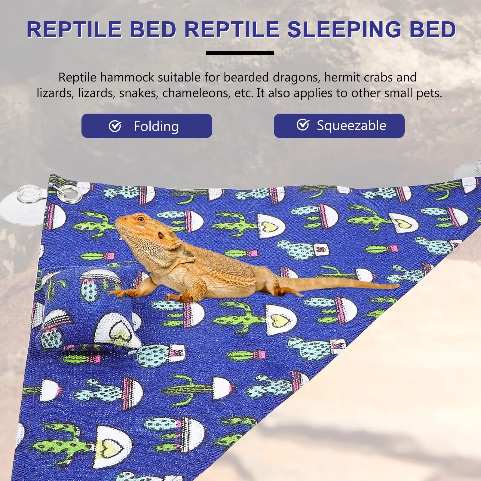 Reptile Hammock Climbing Decor Lizard Triangular Sleeping Bed Pet Supplies Lounger Gecko Bearded Dragon Bed