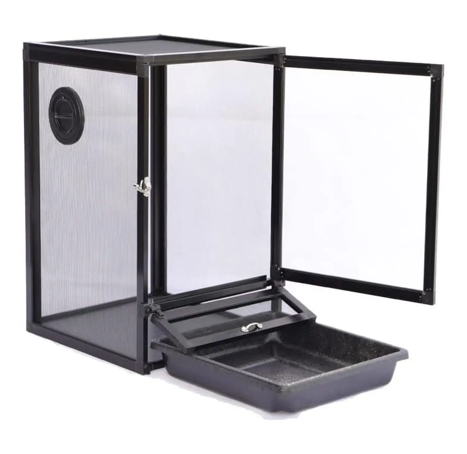 Reptile Screen Cage 66 Gallon Large Reptile Terrarium for Chameleon. 20 x 20 x 39 Tall Breeding Box Bottom Door Open