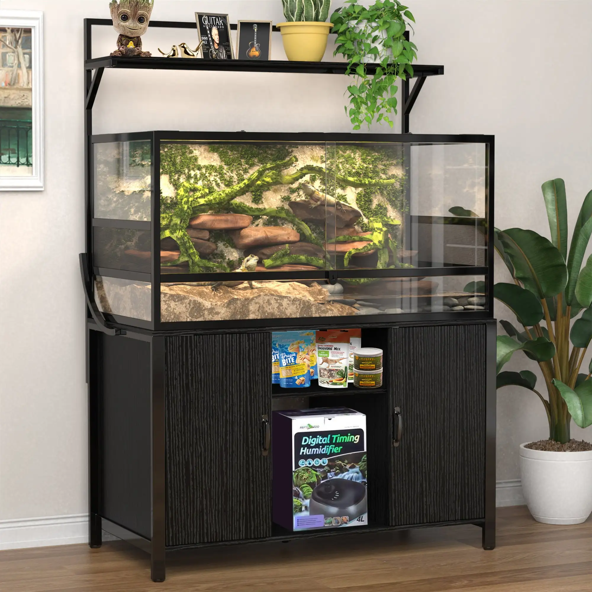 Reptile Tank Stand Terrarium Stand with Accessories Storage 48 X 24 Tabletop