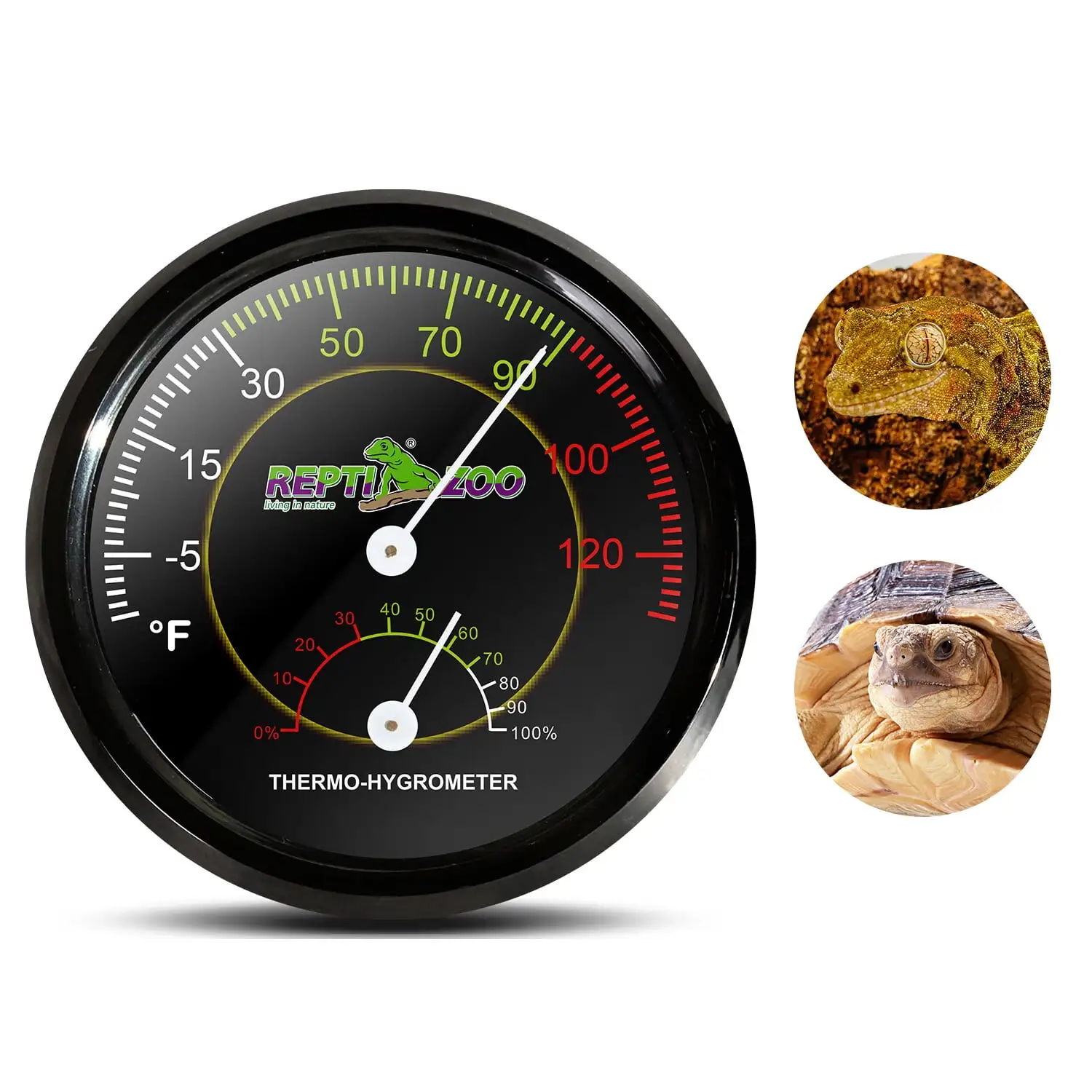 ECOSUB Reptile Thermometer & Humidity Display. 2 in 1 Accurate Dual Gauges. Stick-on Tank Accessories