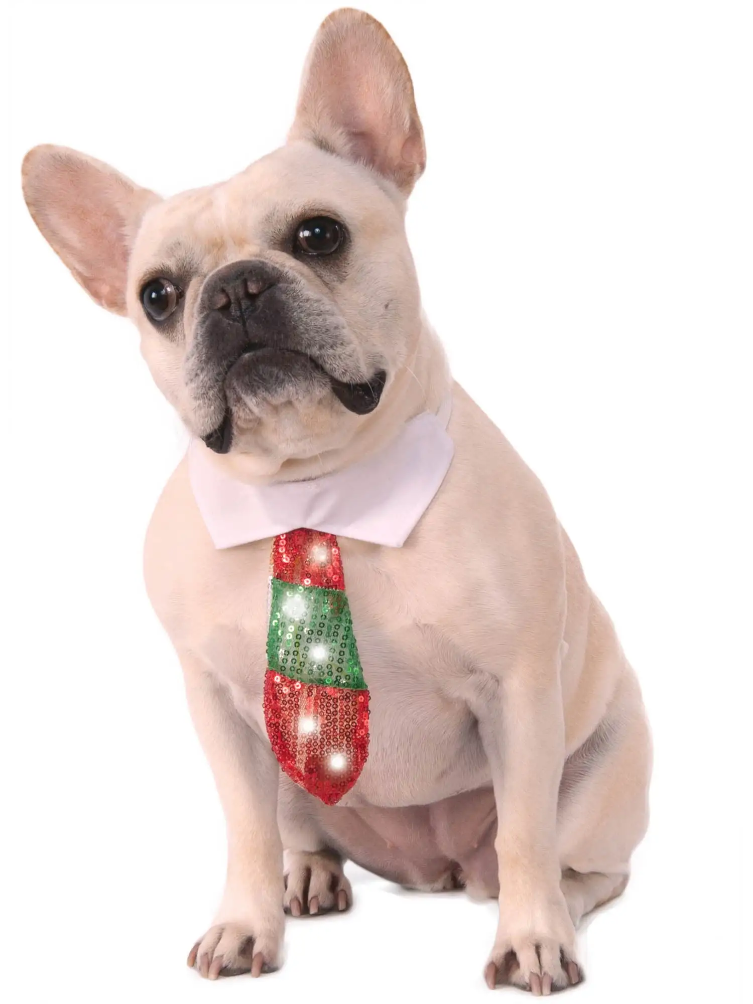 Reversible Holiday Light Up Tie Pet Costume