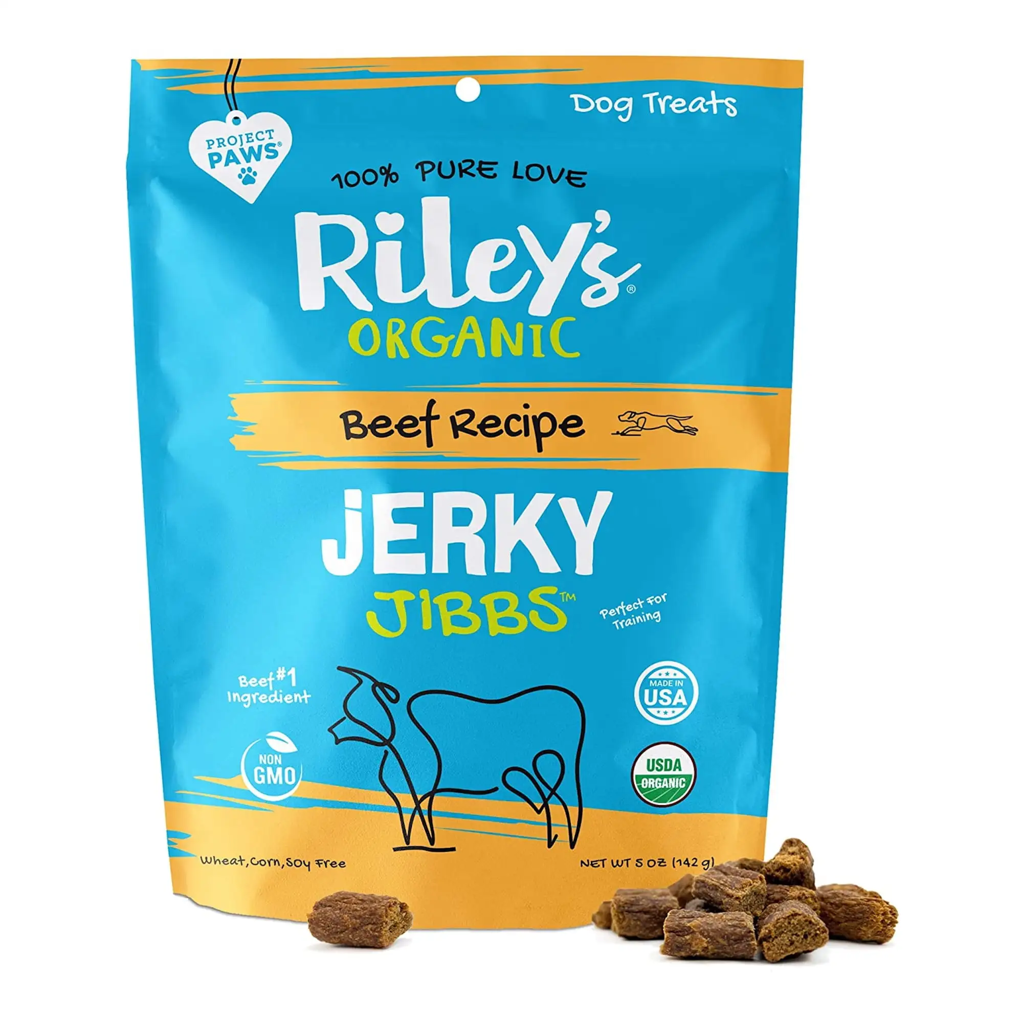 Riley's Organics Jerky Jibbs Beef Recipe Dog Treats 5 oz