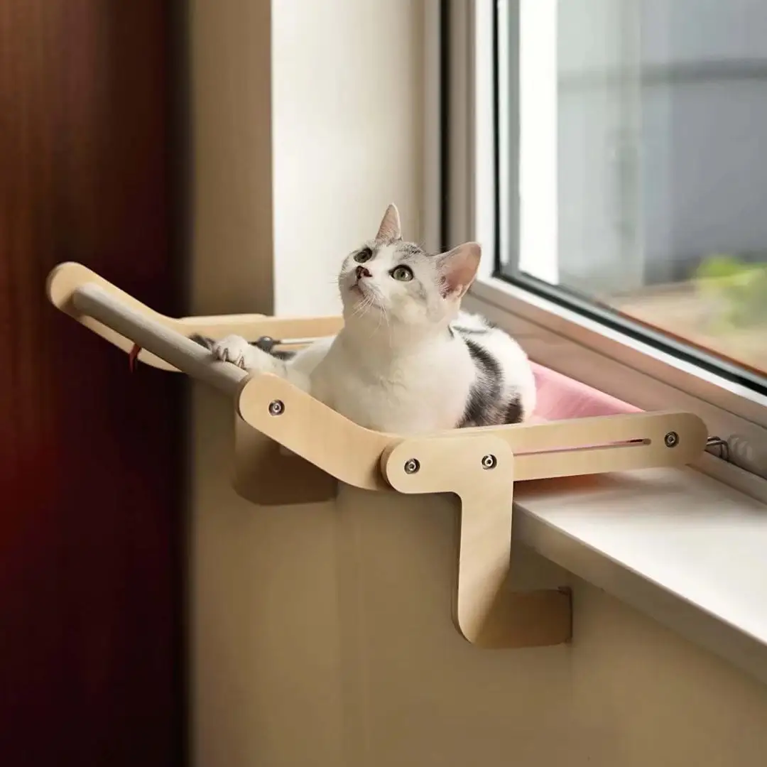 Rolife Cat Sill Window Perch Lounge Mount Hammock Window Seat Bed Shelves for Indoor Cats No Drilling No Suction Cup