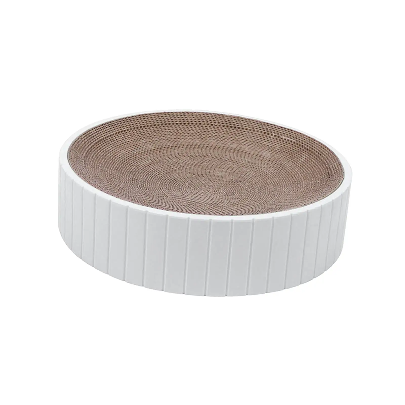 Round Cat Scratcher 12.20Inchx12.20Inchx2.36inch Claw Grinder Detachable Nest Sofa Bed Cat Scratching Board Bed Scratching Pad for Training White