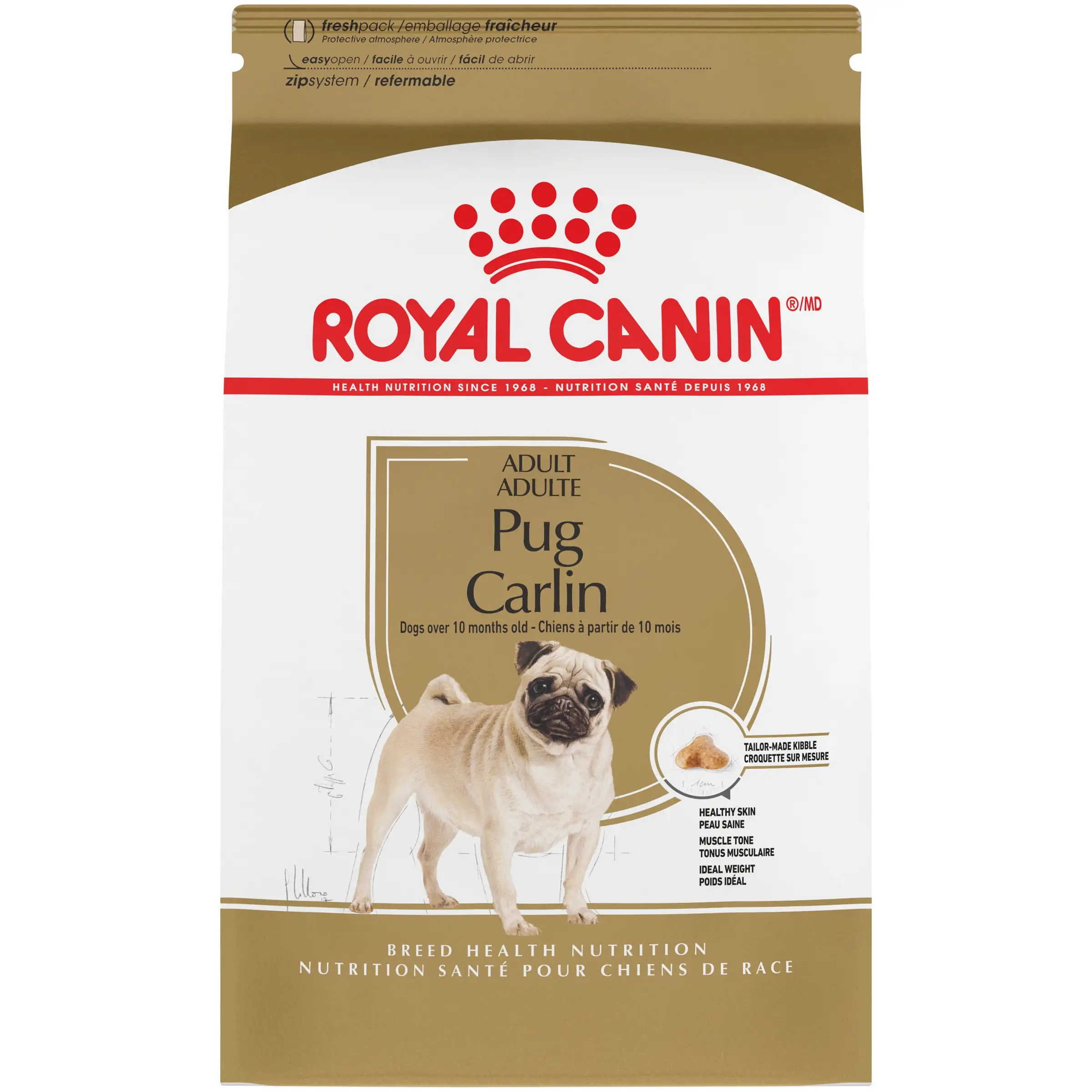 Royal Canin Pug Adult Dry Dog Food. 10 lb