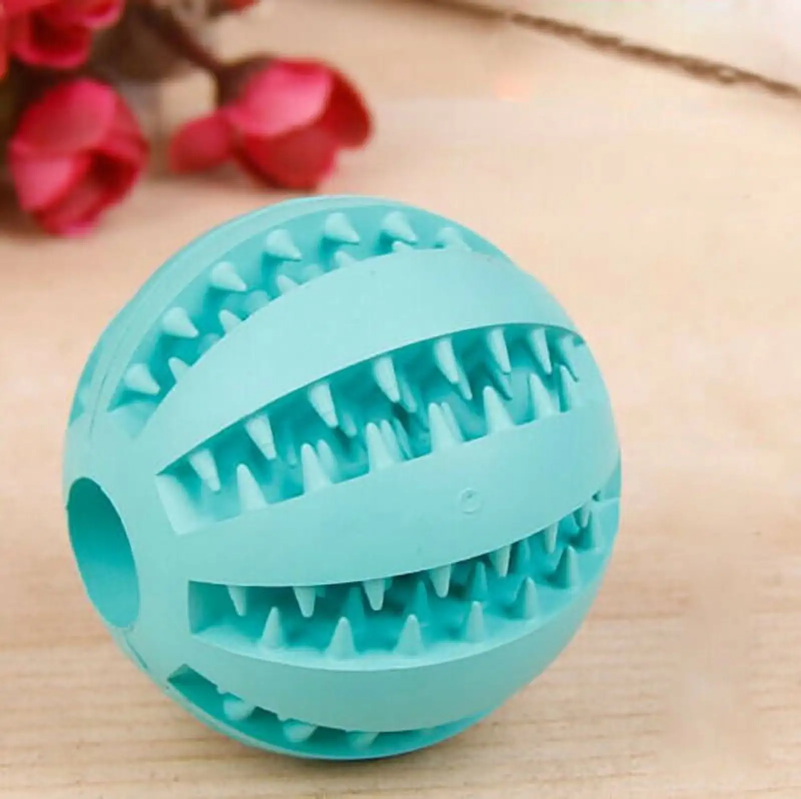 Rubber Ball Chew Treat Non-toxic Pet Dog Puppy Cat Toy Training Dental Teething