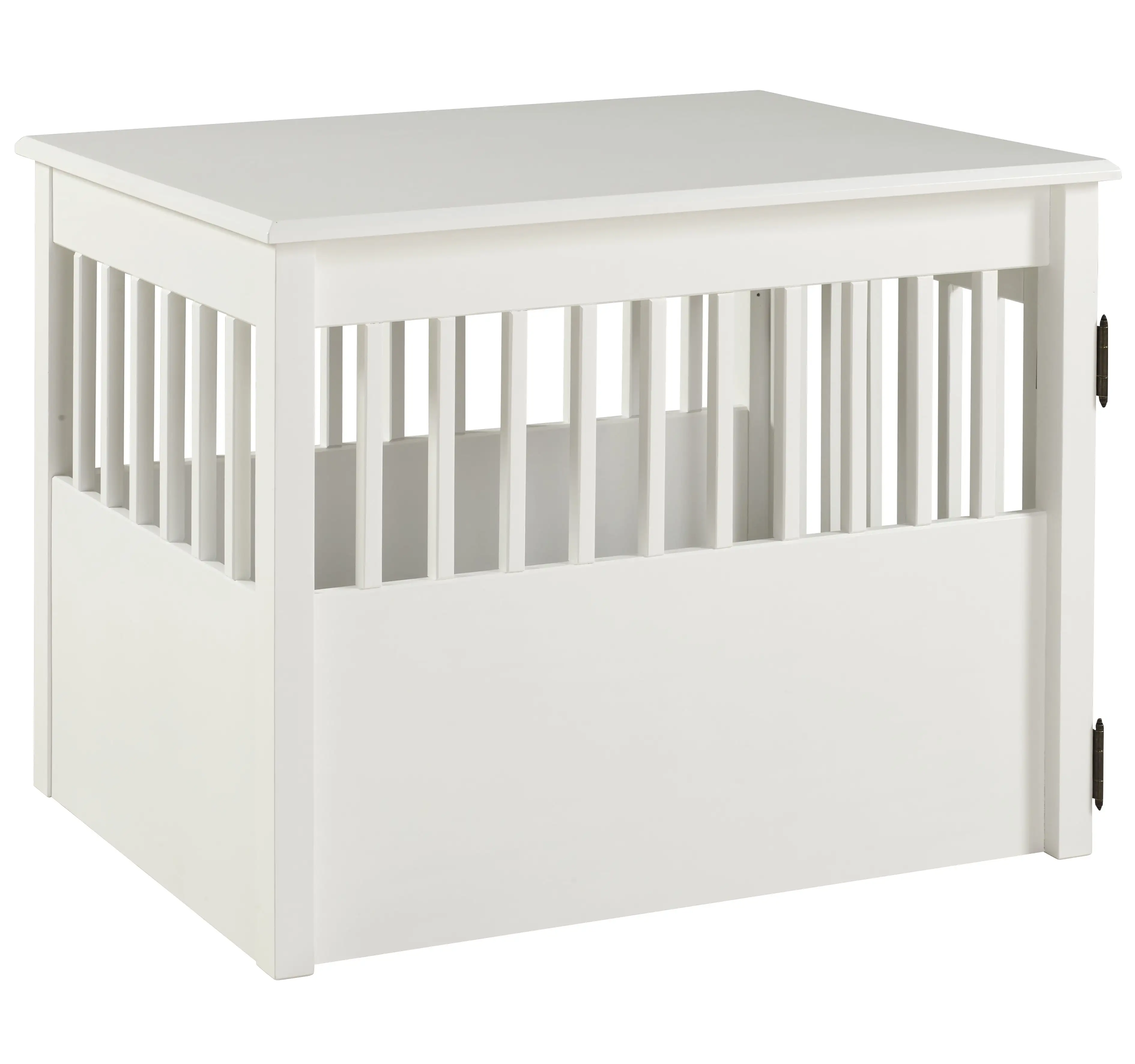 Ruffluv Large Pet Crate End Table - White Finish