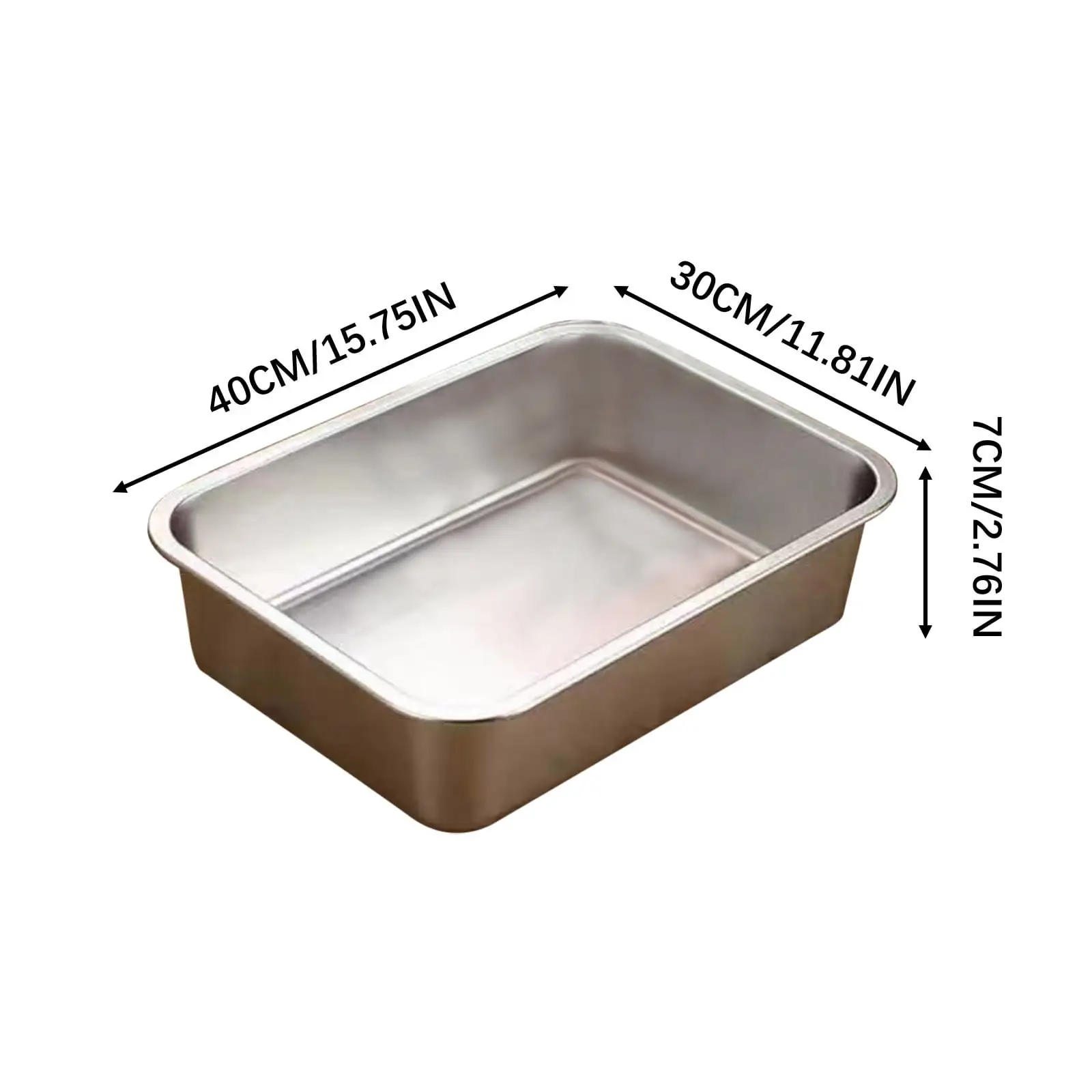 Ruhiku Gw High Sides Cats Litter Box Extra Large Stainless Steel Metal Cats Litter Box Never Absorbs Odor. Stains or Rusts - Non Stick Smooth Surface for Cats and Rabbits