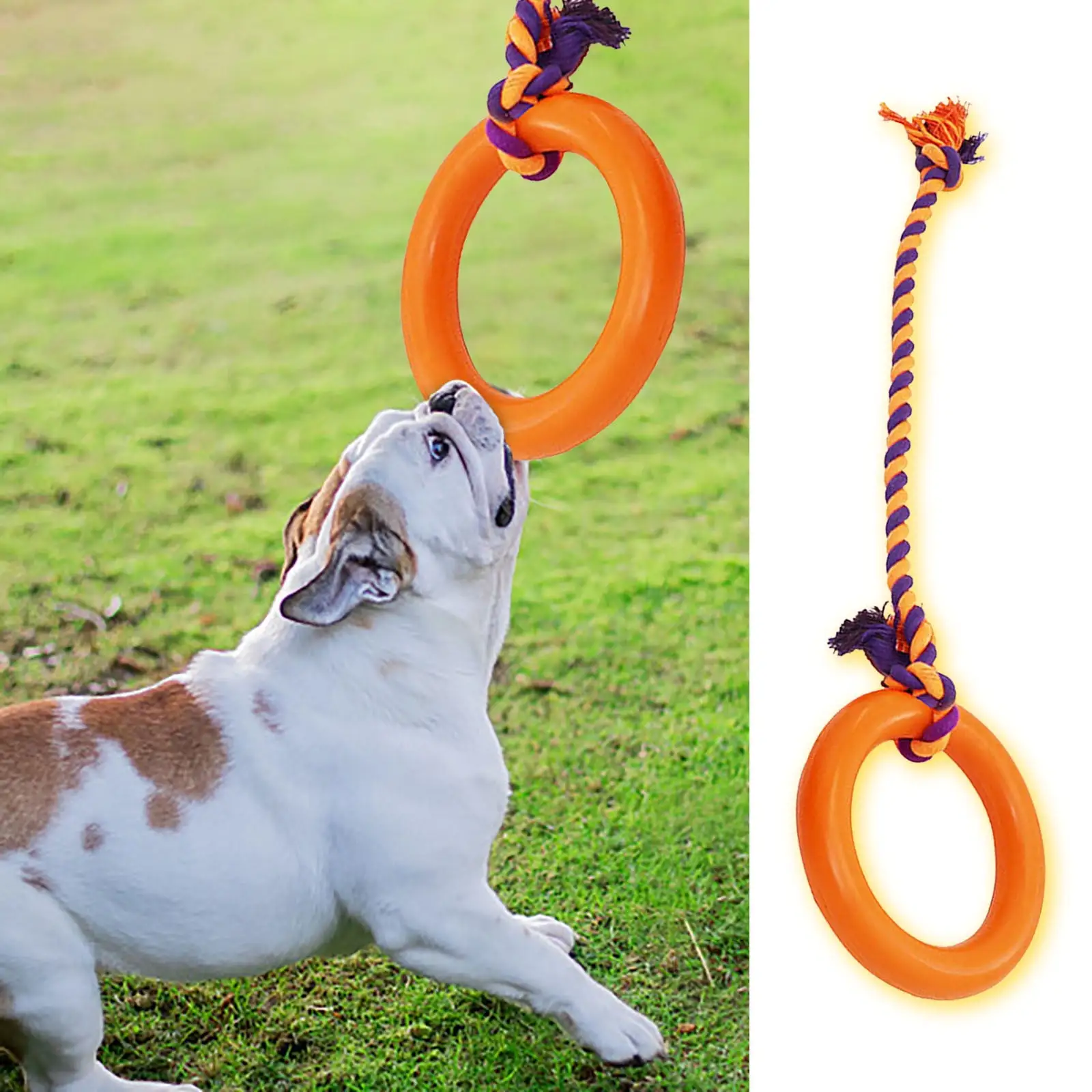 SDJMa Dog Toys for Aggressive Chewers. Rubber Durable Tug of War Dog Toy. Dog Teeth Cleaning Toy. Dog Rope Toys for Medium and Large Dogs