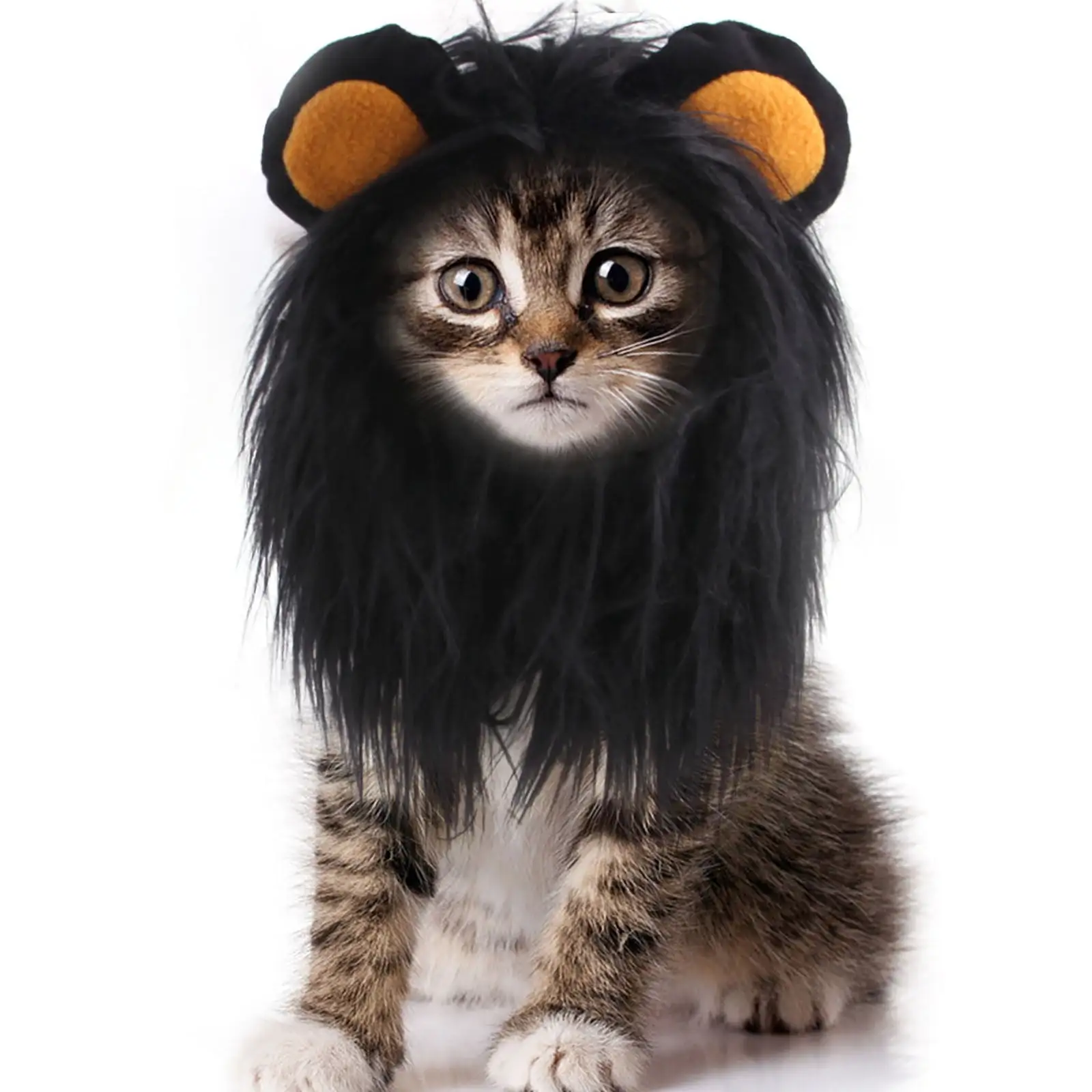 SDJMa Lion Mane Costume for Cat & Dog. Costume Pet Wig Hat Halloween Cosplay Party Accessories Head Wear with Ears for Small Middle Large Cats