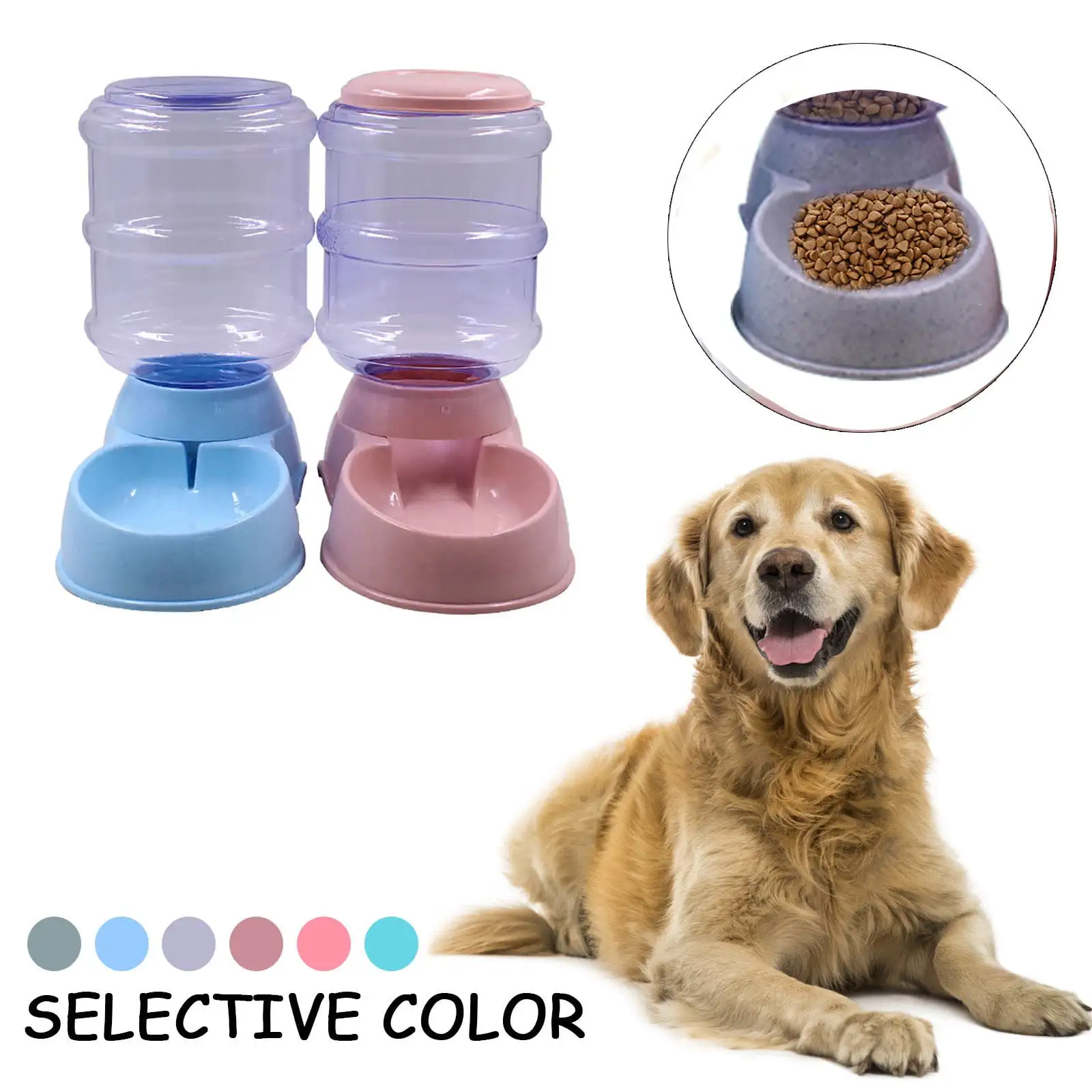 SEAYI Automatic Cat Dog Feeder Dispenser for Small Medium Dog Pet Puppy Big Capacity Blue