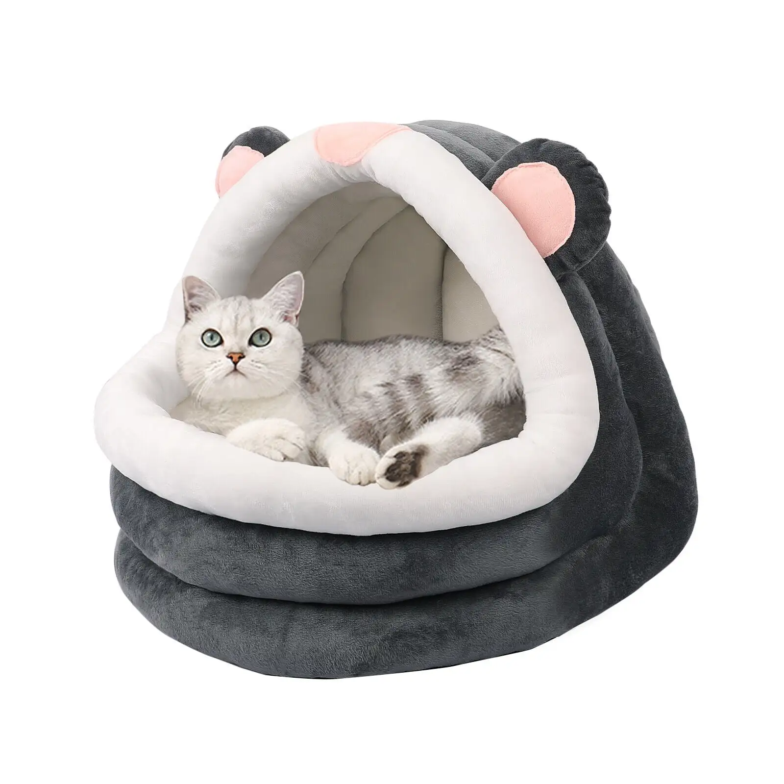 SENNAUX Cat Cave Bed Kitty Tent with Removable Cushion for Cats Small Dogs. Plush. Soft