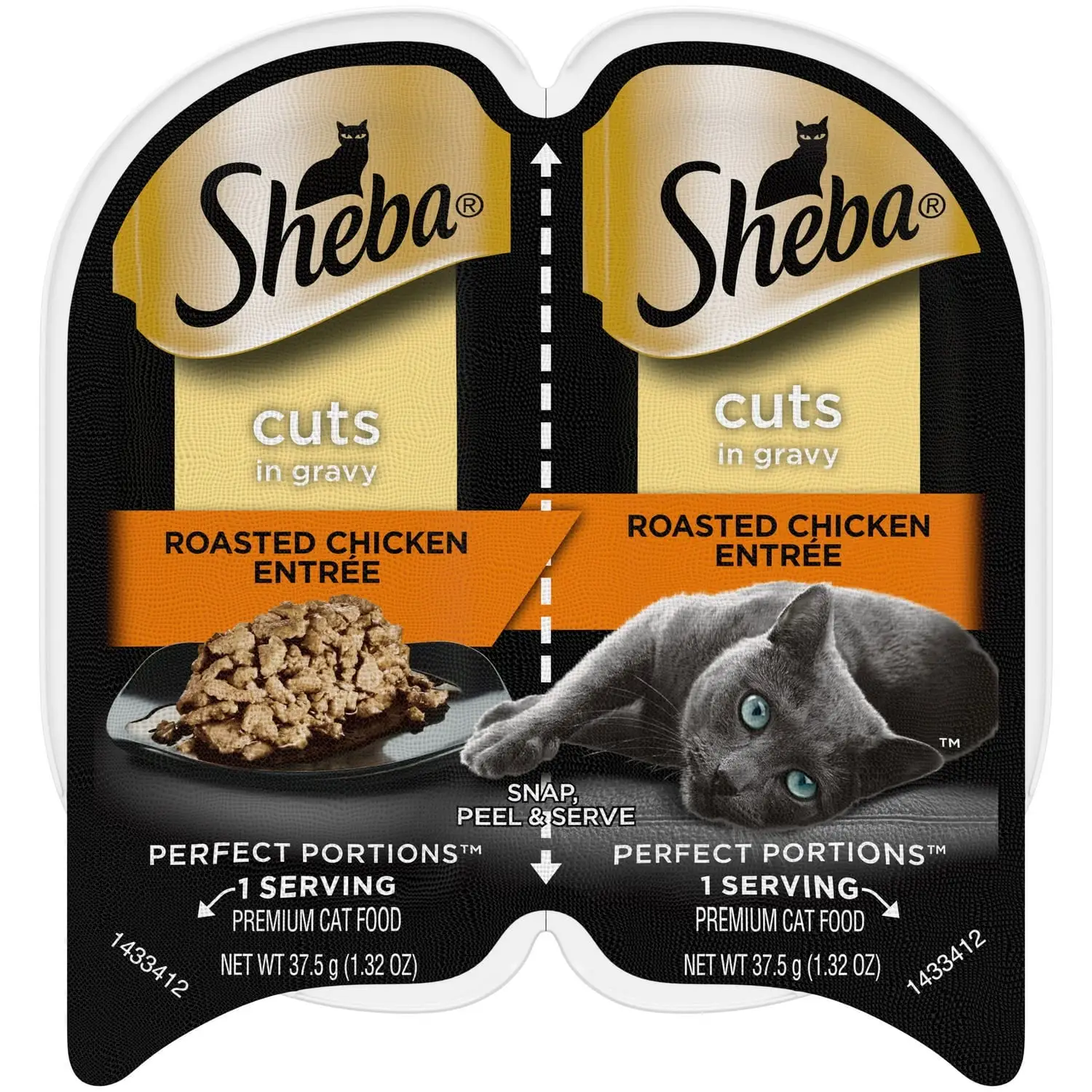 SHEBA Perfect Portions Roasted Chicken Entree Wet Cat Food. 1.32 oz Trays