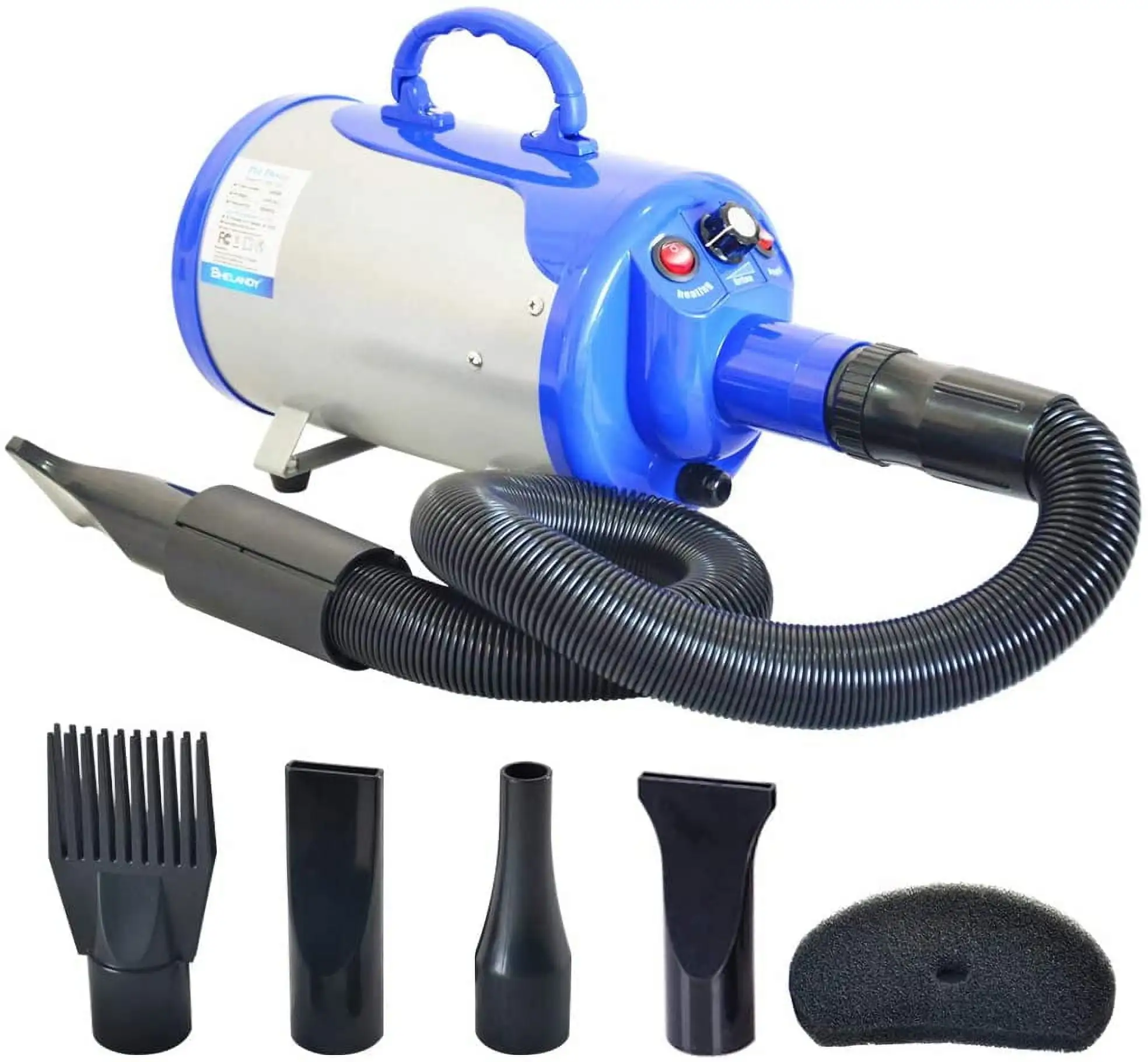 SHELANDY Groomer Partner Pet Hair Force Dryer Dog Grooming Blower with Heater (Blue)