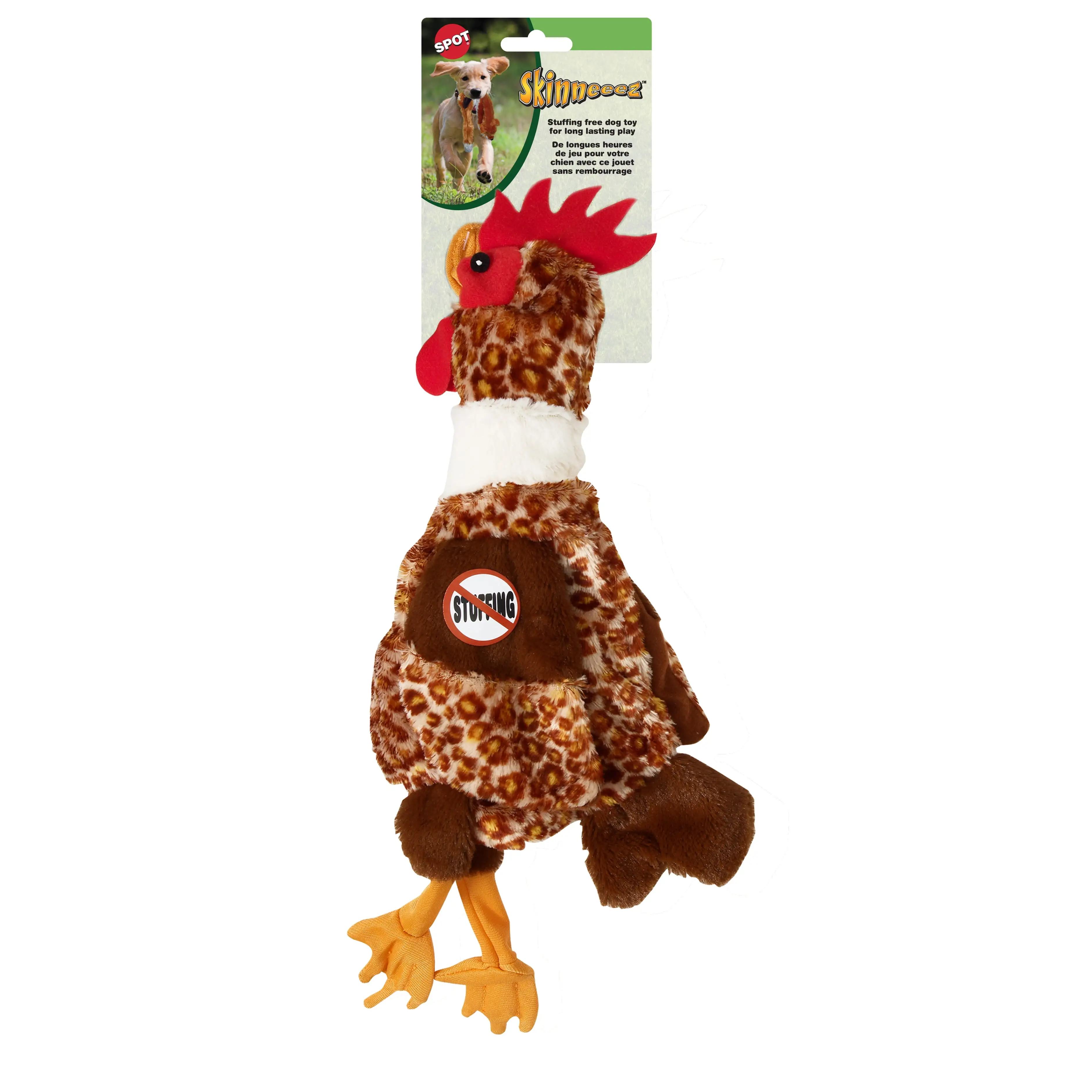 SPOT Skinneeez Stuffing Free Plush Chicken Dog Toy. 17