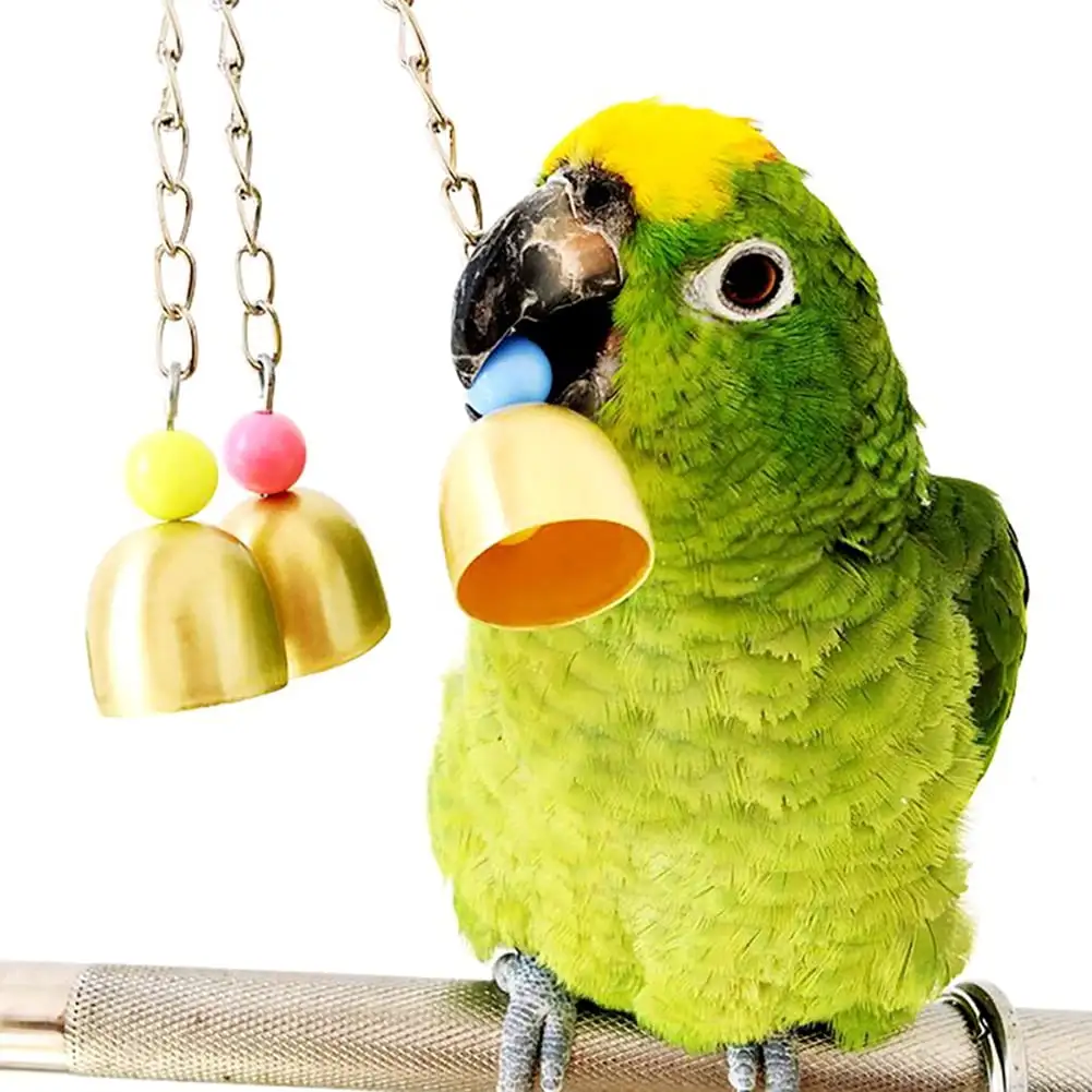 SPRING PARK Parrot Bell Toy. Bird Chew Toys with Metal Bells Which Hanging in Cage for Parrot Cage