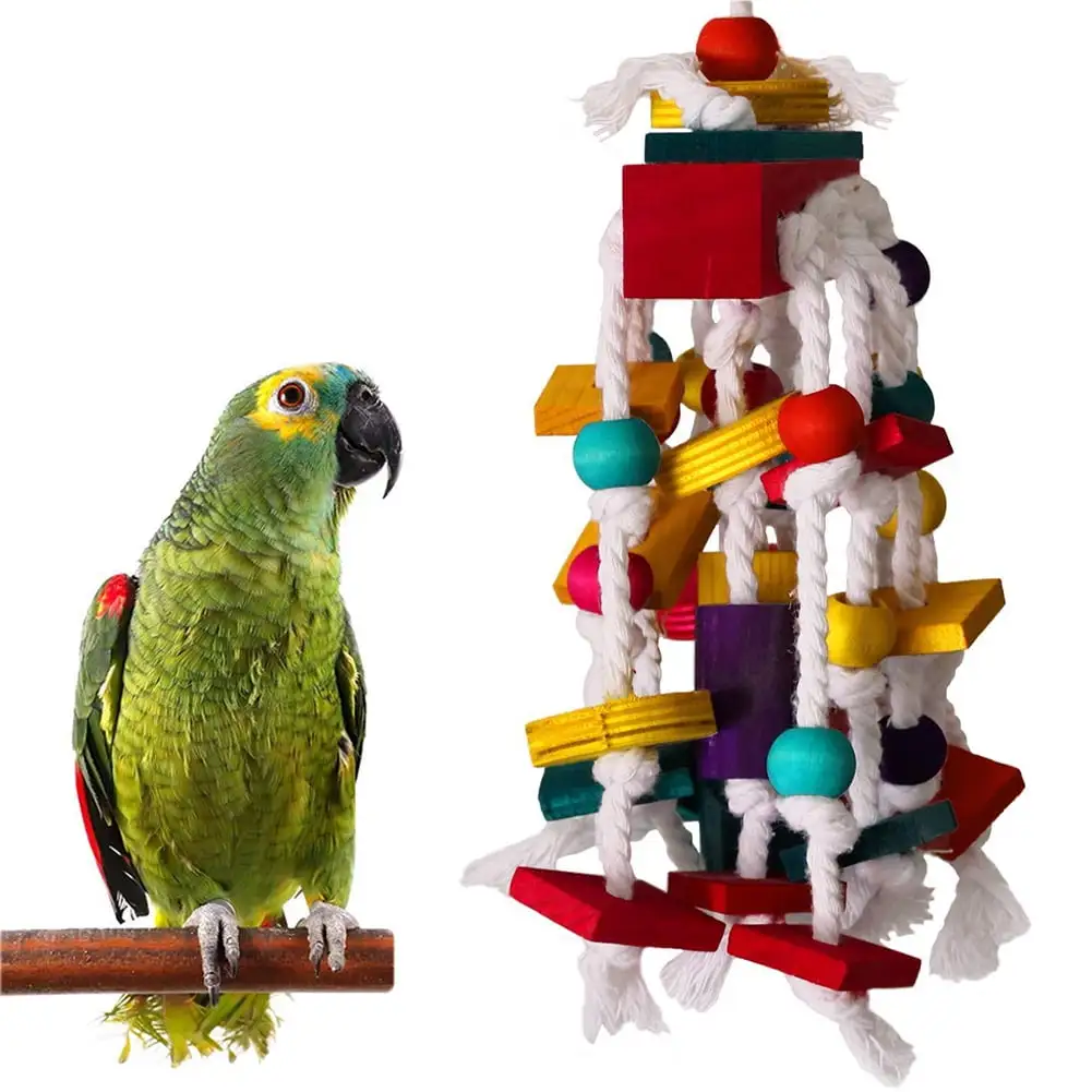 SPRING PARK Pet Bird Parrot Parakeet Budgie Cockatiel Cage Toys Hanging Chewing Toy Decor