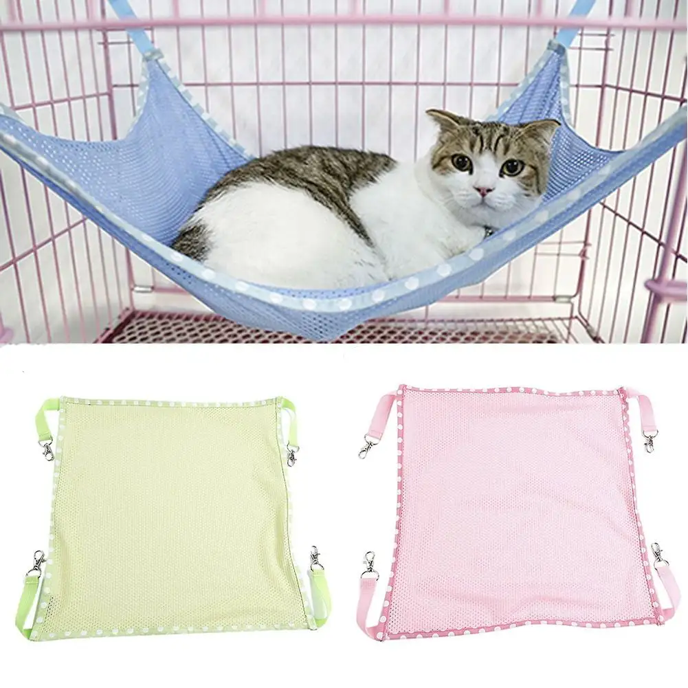 SPRING PARK Pet Cat Mesh Hammock Cool Cage Hanging Bed Toy Play Swing Sleep Rest