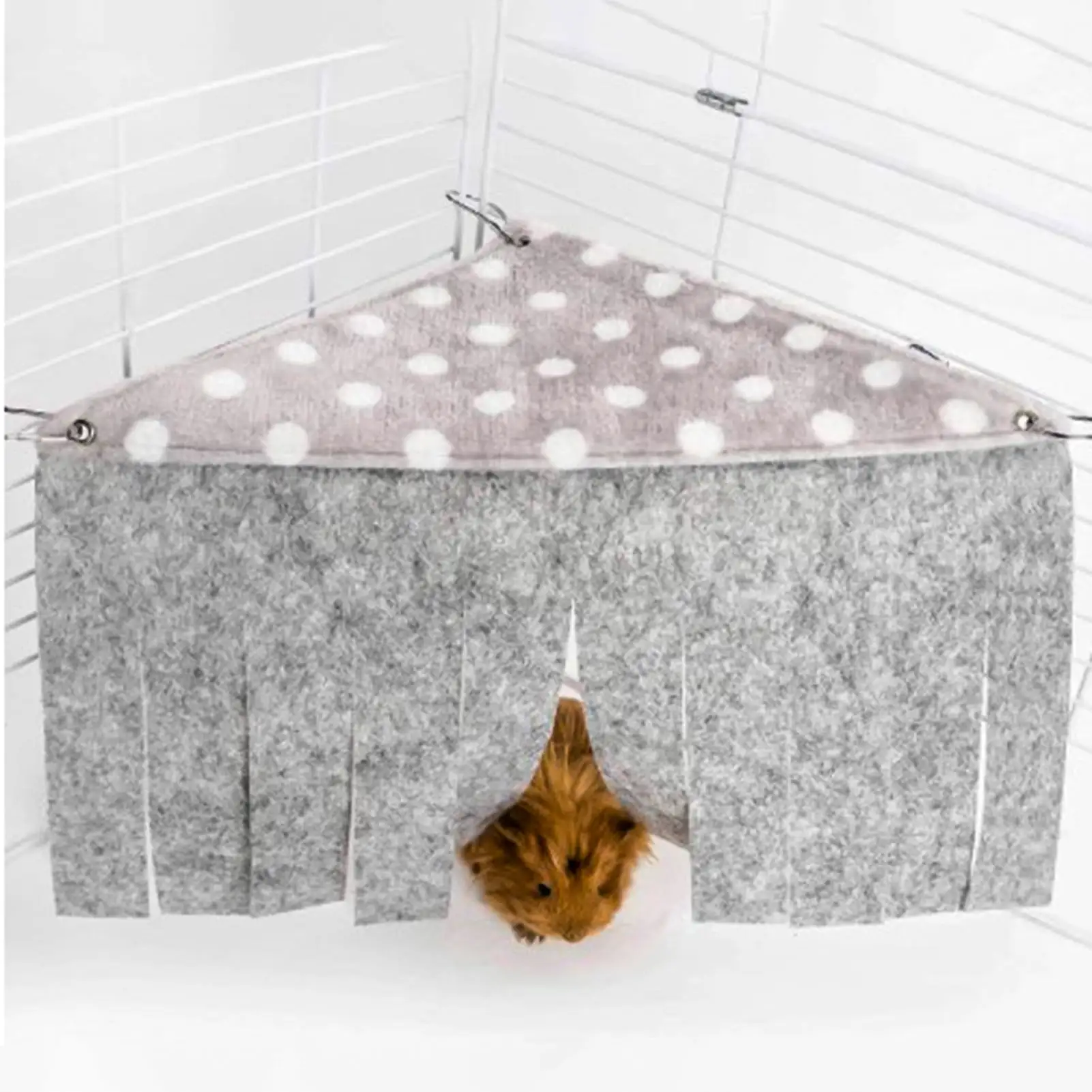 SPRING PARK Pet Hammock. Small Animals Hideout Tassel Tent Hammock Sleeping Bed Hideaway Cage for Hamster Guinea Pig Chinchilla Rats and Other Small Pets