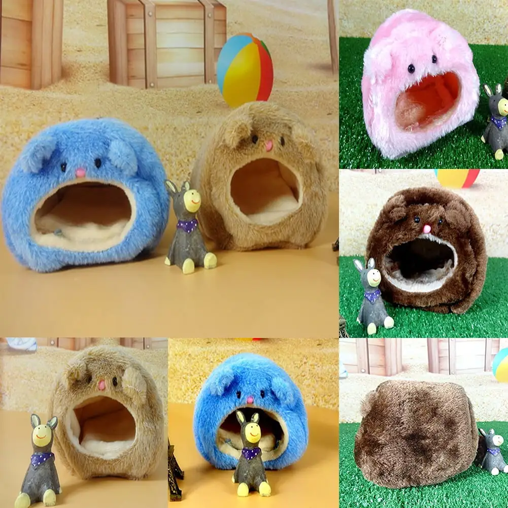 SPRING PARK Small Animals House Small Pet Hamster Hanging Bed House Hammock Cute Furit Winter Warm Fleece Guinea Pig Hedgehog Chinchilla Bed House Cage Nest Hamster Accessories