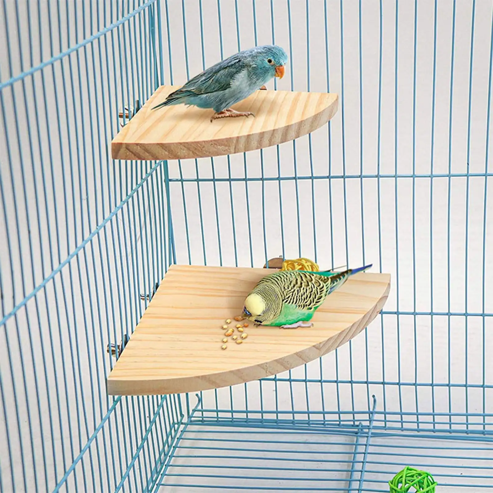 SPRING PARK Wood Perch Bird Platform Parrot Stand Playground Cage Accessories for Small Animals Rat Hamster Mouse Lovebird Finches Conure Budgie Exercise Toy