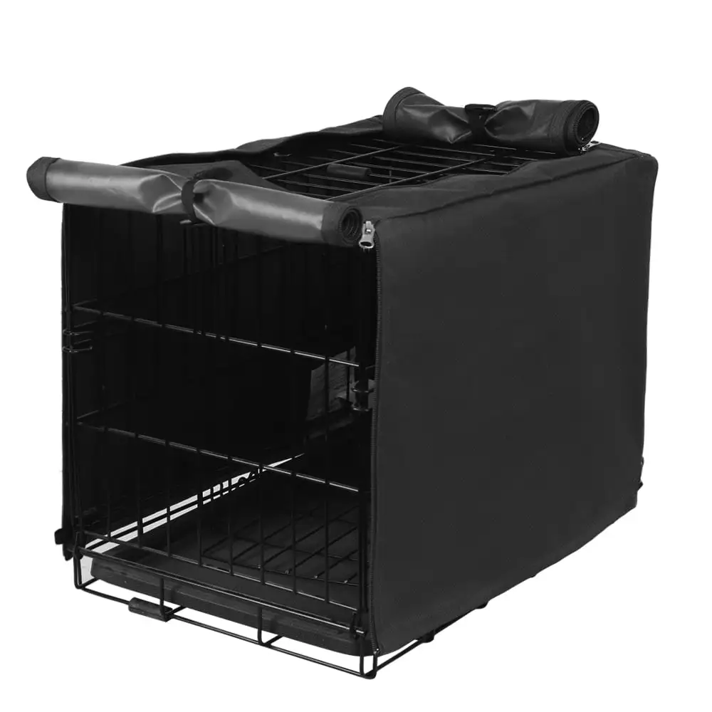 Seamander Dog Crate Cover.22.Black. Durable Waterpoof and Windproof Dog Crate and Pet Kennel Cover. Fits 1-door. 2-doors. 3-doors steel wire Dog Crate and Pet Kennel