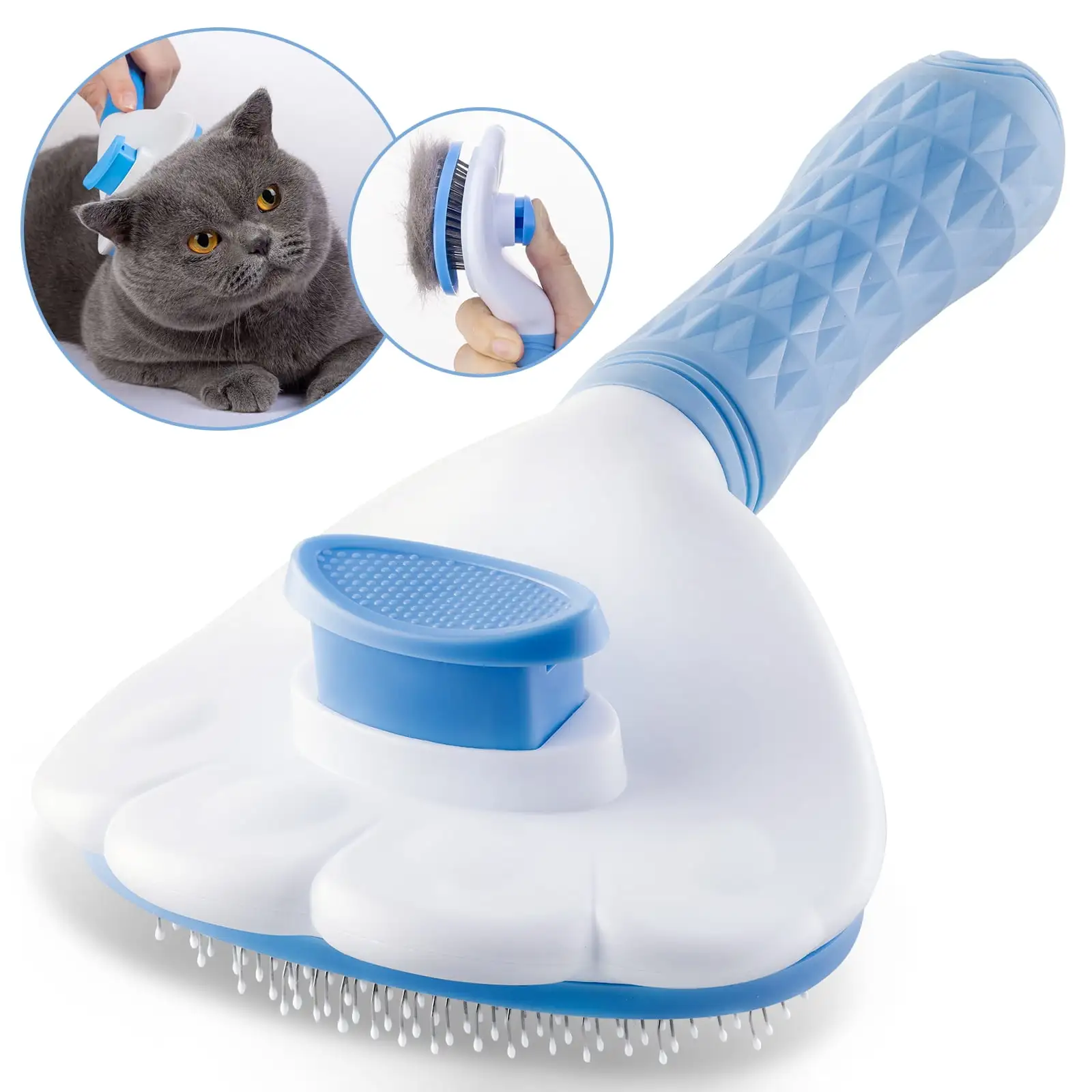 Self-Cleaning Slicker Brush for Dogs & Cats: Pet Grooming Tool for Long Haired & Short Haired Breeds