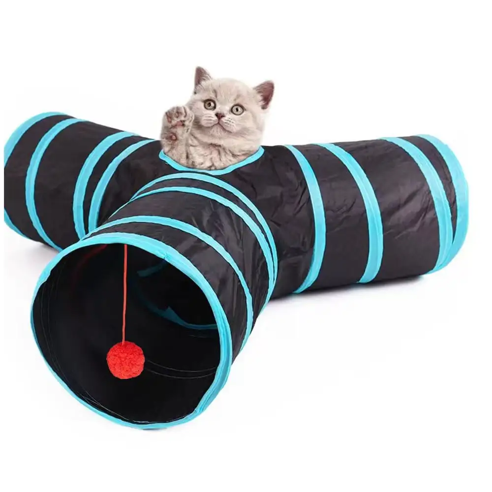 Senhu Y Cat Tunnel Tube 3 Way Cat Tunnels for Indoor Cats. Rabbit Tunnel. Collapsible Kitten Tunnel Toys for Large Cats. Animal Pet Kitty Tunnel Toys