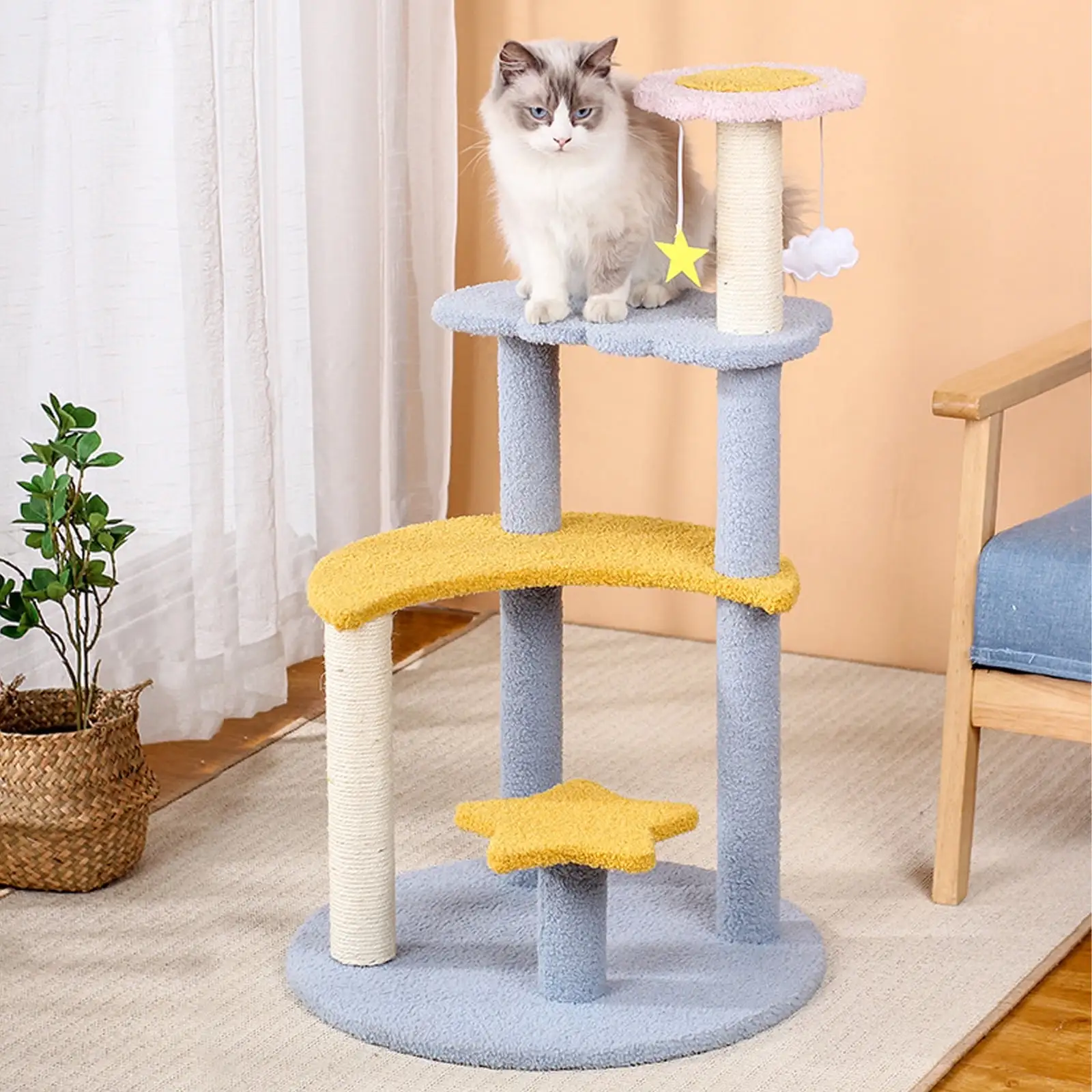 Sennaux Cat Tree Tower Cat Perches with Sisal Scratching Post. 32.3