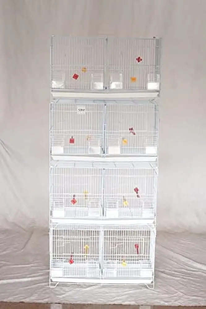 Seny Set of 4 Stackable Breeding Bird Cage for Canary Finch Small Birds (Black)