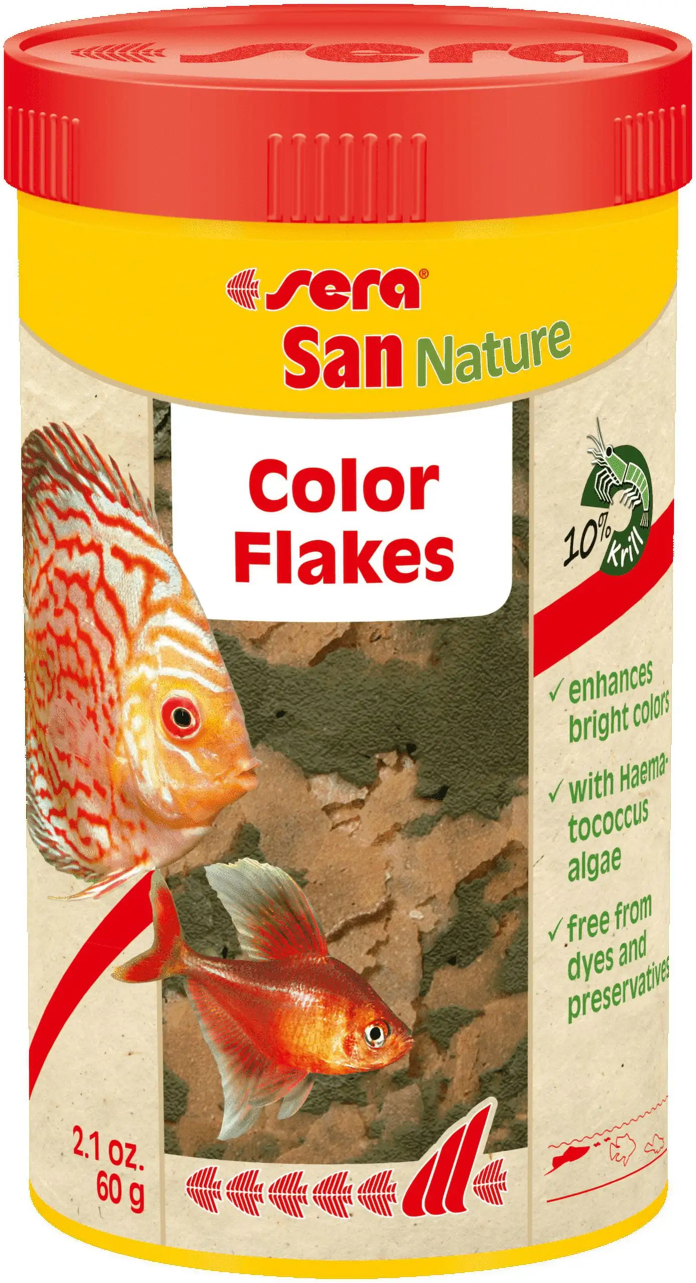 Sera San Nature Color Flakes Color Enhancing Fish Food 60G