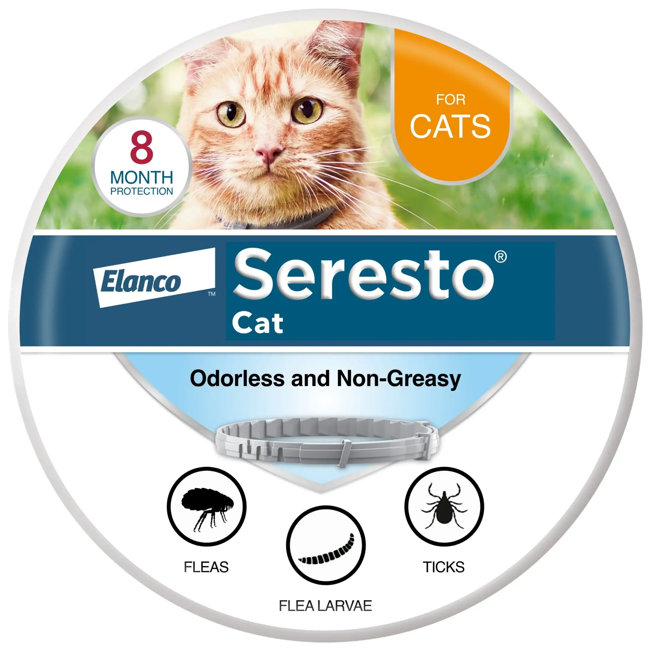 Seresto Vet-Recommended 8-Month Flea & Tick Prevention Collar for Cats