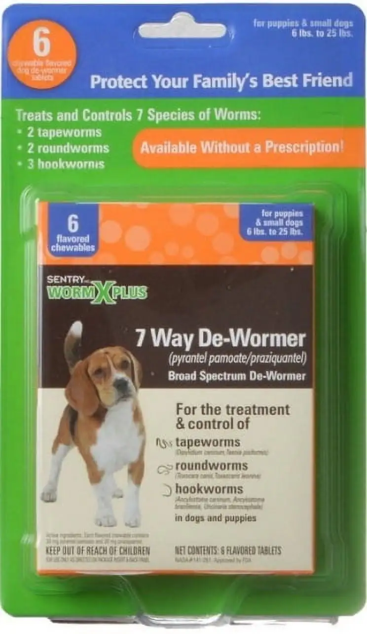 Sergeant's Pet Care Products Worm x Plus 7 Way De-Wormer Small Dog 6Ct