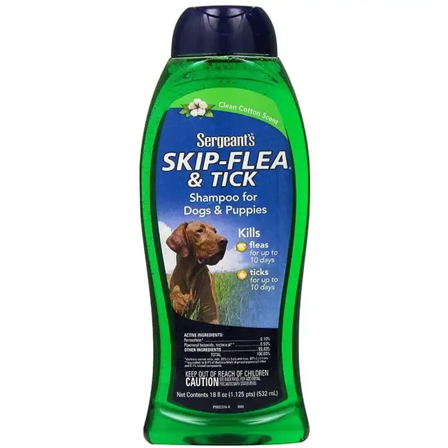 Sergeants Skip-Flea Flea and Tick Shampoo for Dogs Clean Cotton Scent