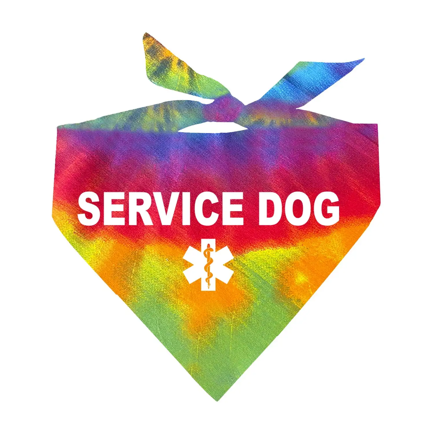 Service Dog Tie Dye Swirl Triangle Dog Bandana