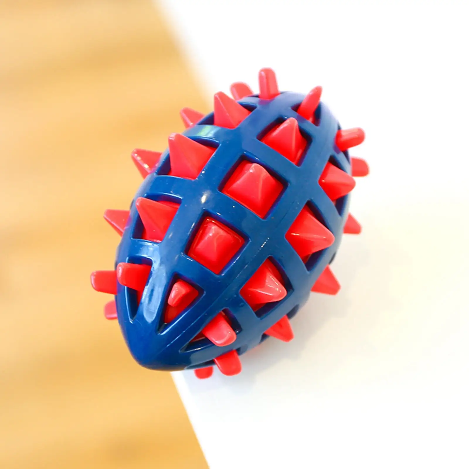 Sfonq Dog Toy Ball. Dog Spiky Toy Ball with Squeaker. for Floating Chewing Fetching and Interactive Play (Red)