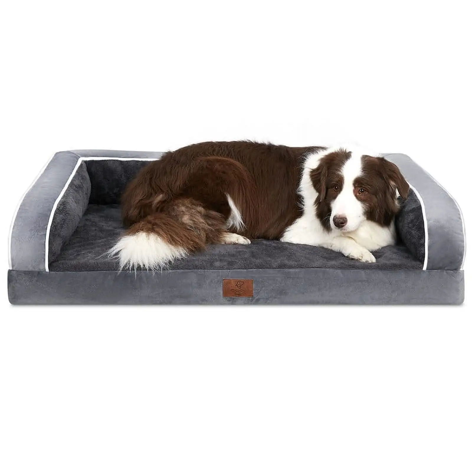 SheSpire Dog Beds for Large Dogs. Washable Dog Bed Sofa with Removable Cover. Waterproof Dog Bed Couch with Nonslip Bottom. High Bolster Dog Bed. Orthopedic Large Dog Bed up to 65 lbs