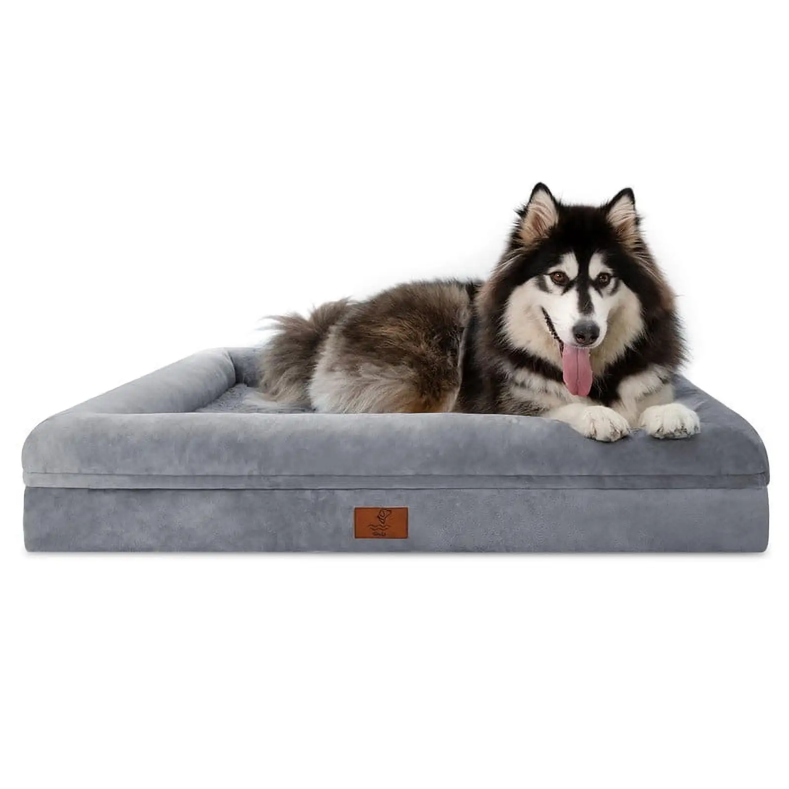 SheSpire XL Dog Bed. Orthopedic Washable Dog Bed with Removable Cover. Grey Waterproof Extra Large Dog Bed