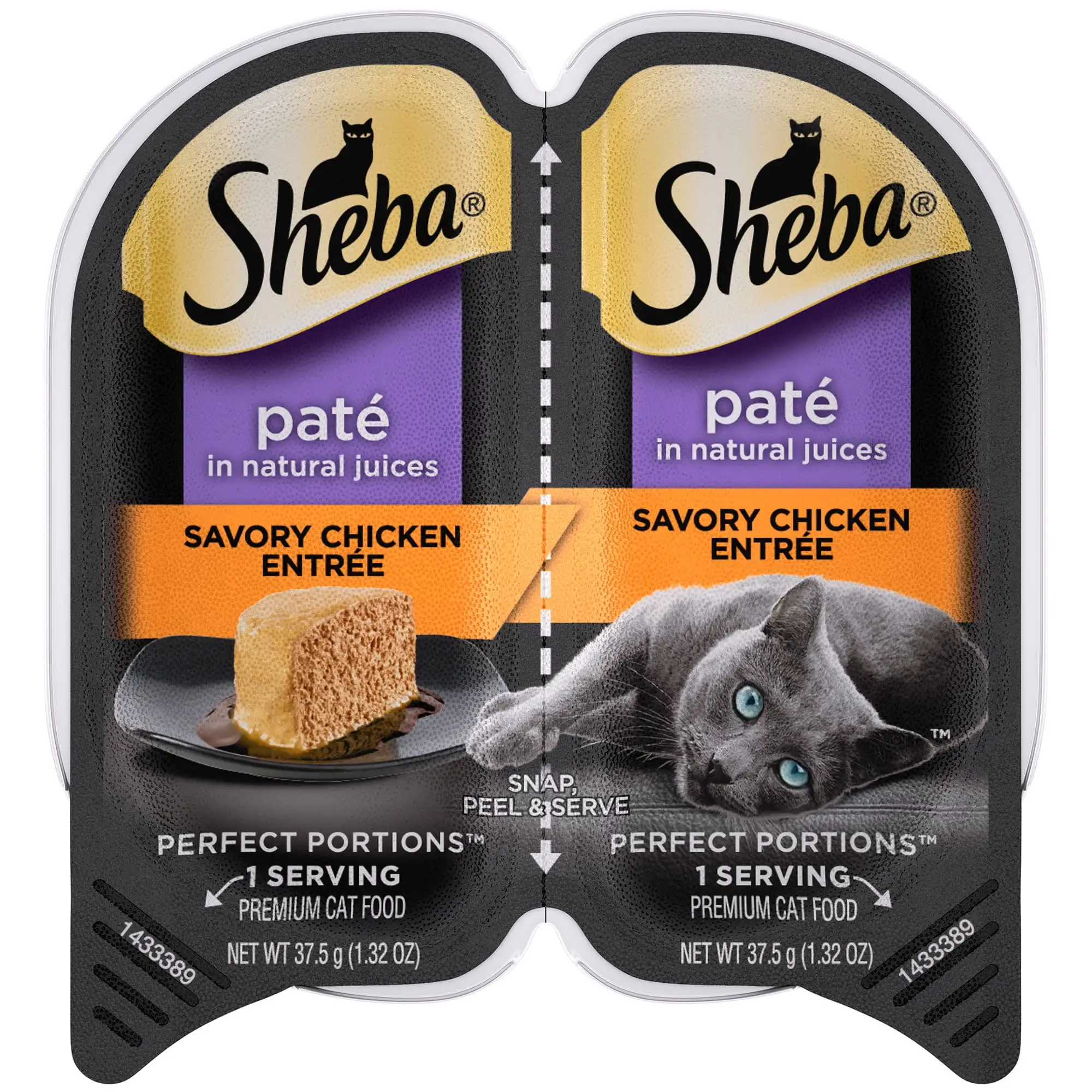 Sheba Perfect Portions. Savory Chicken Entr??e Pate Wet Cat Food for Adult Cat. Twin Tray